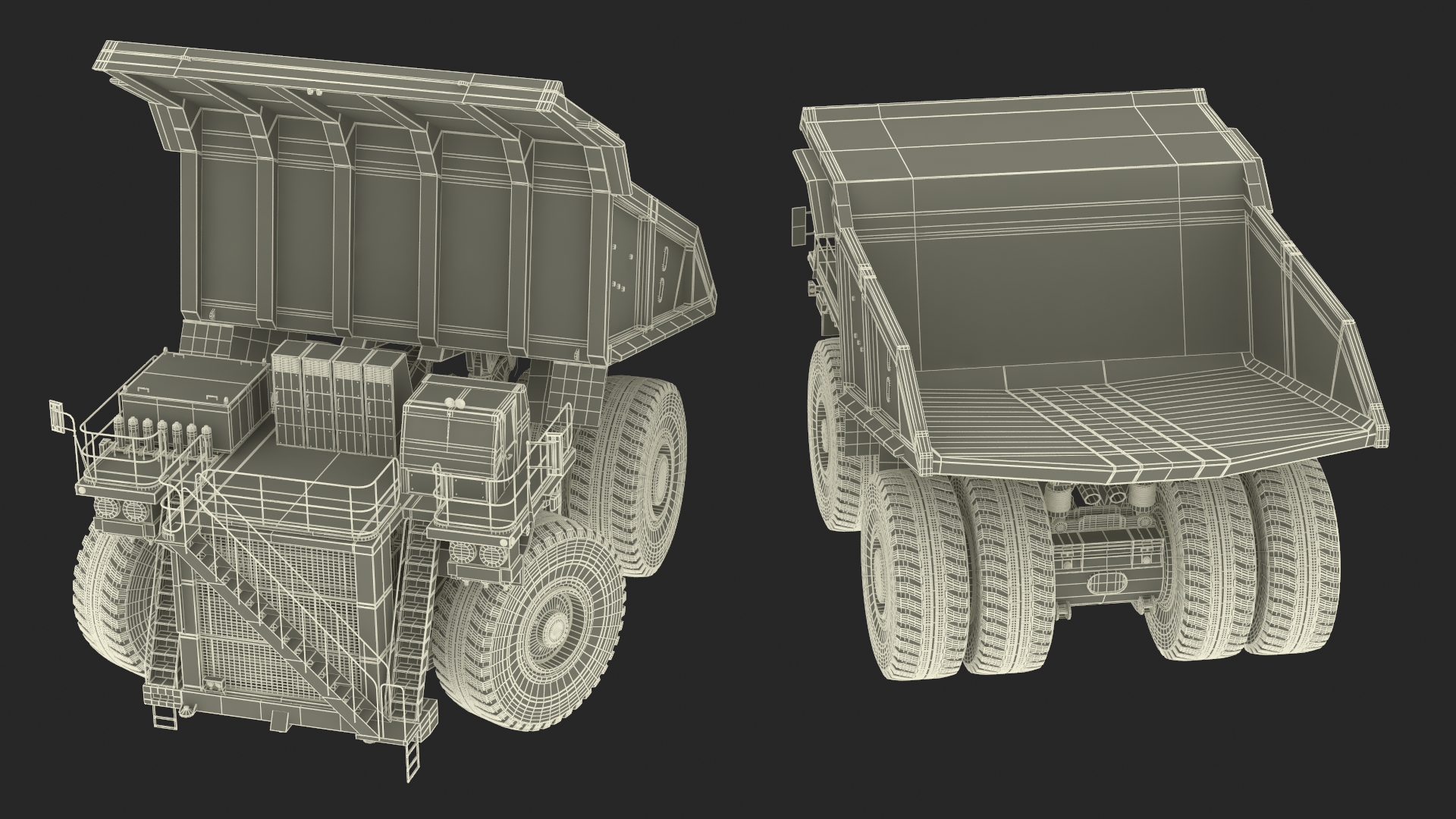 Heavy Duty Mining Dump Truck Rigged for Cinema 4D 3D model