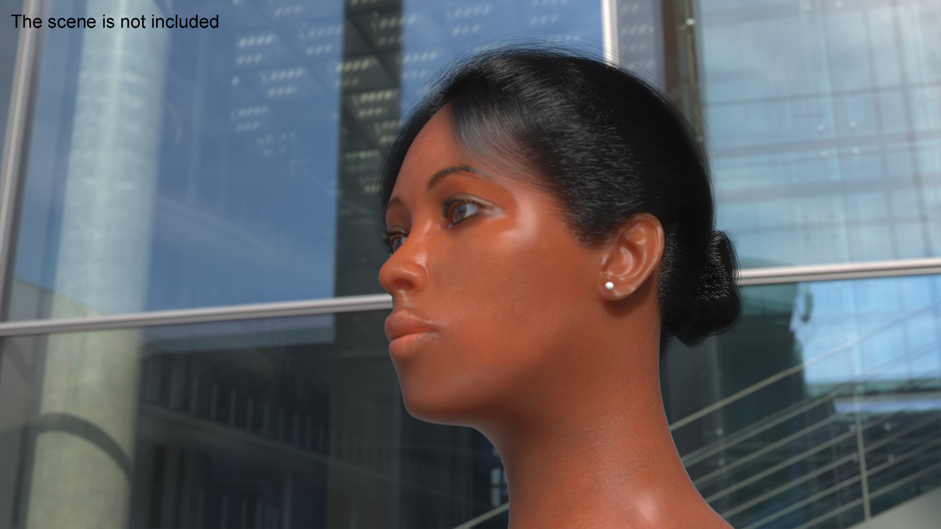 3D model Black Woman Head Fur