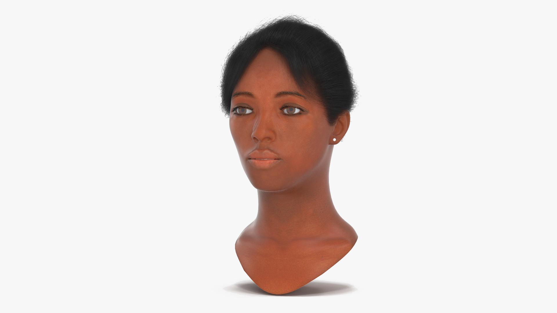 3D model Black Woman Head Fur