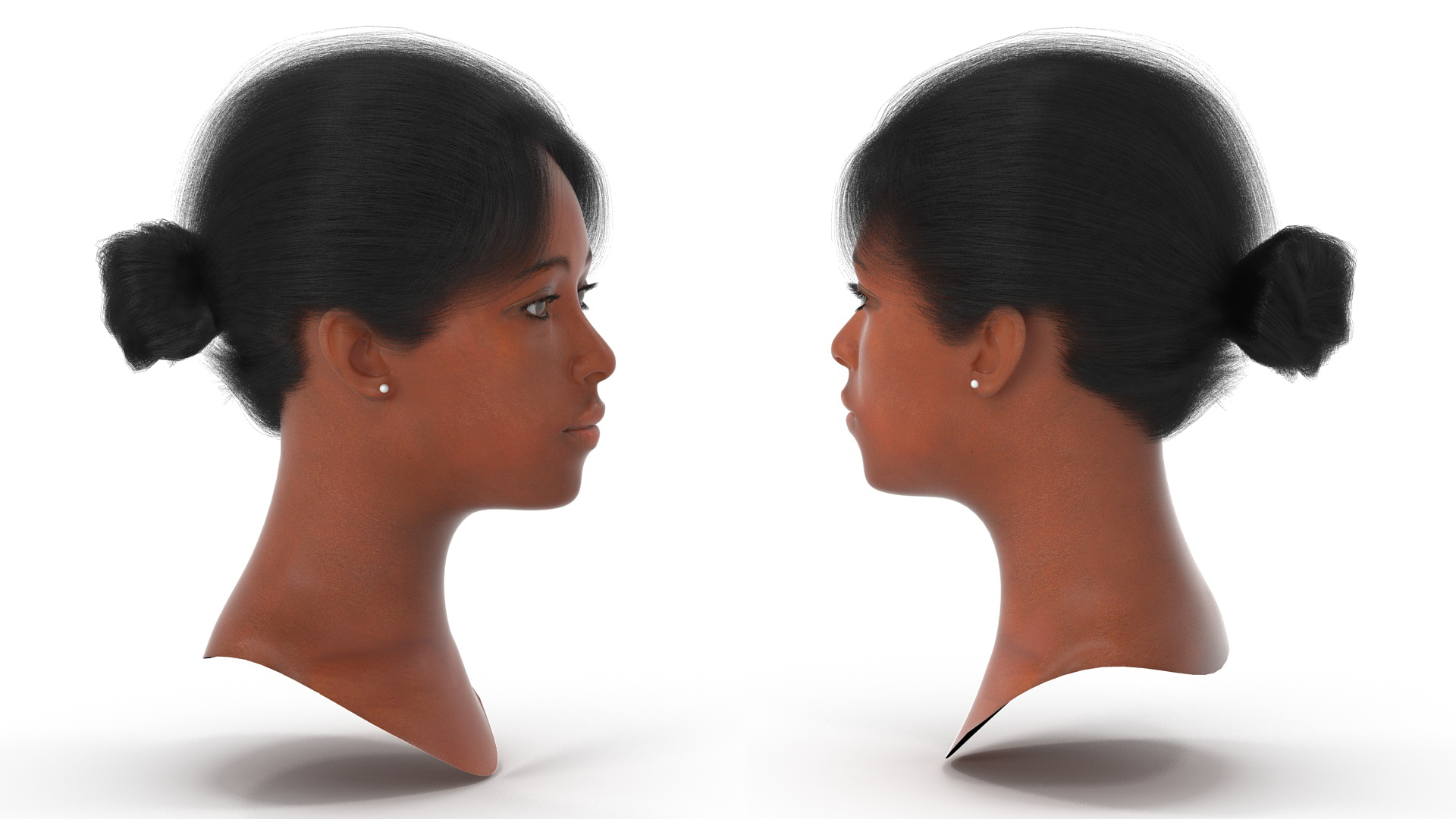 3D model Black Woman Head Fur