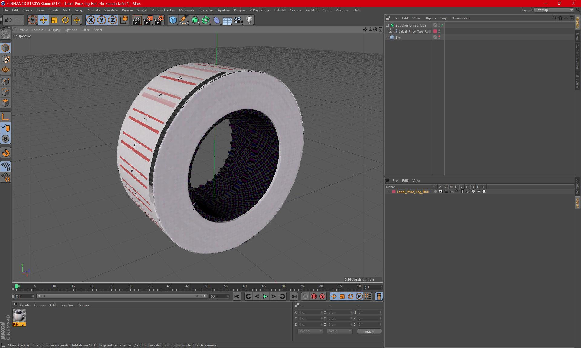 3D model Label Price Tag Roll