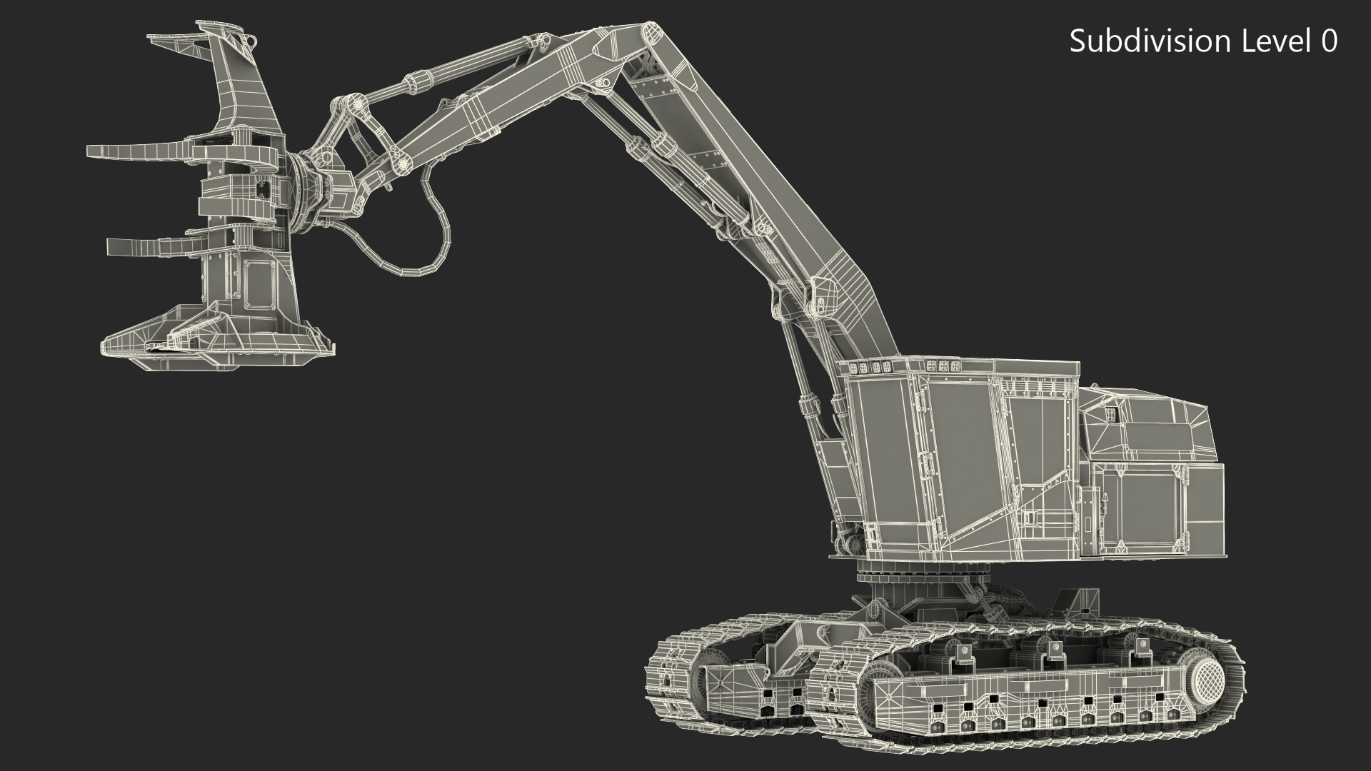 Tigercat 855D Tracked Feller Buncher Dirty Rigged 3D model