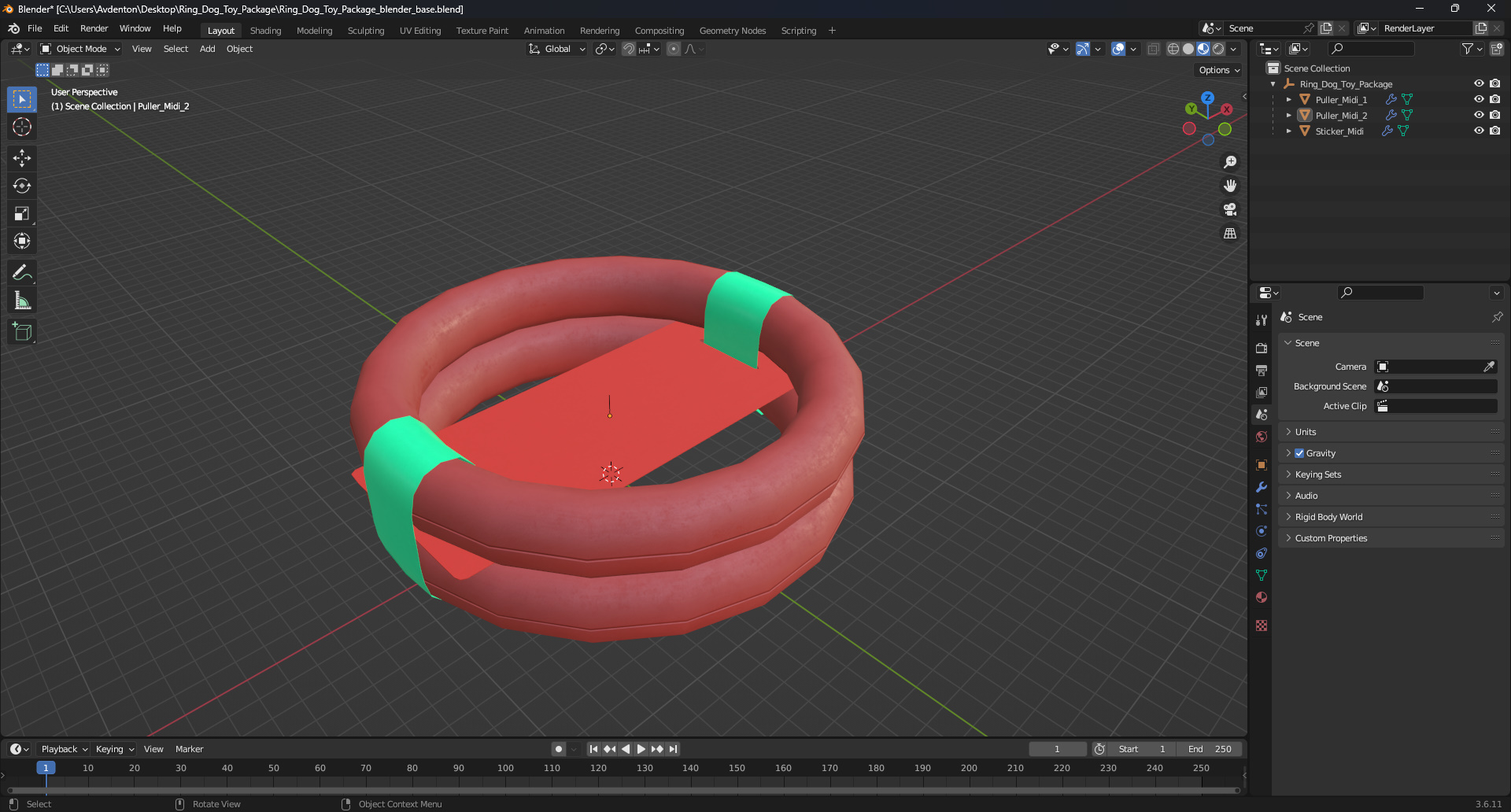 3D model Ring Dog Toy Package