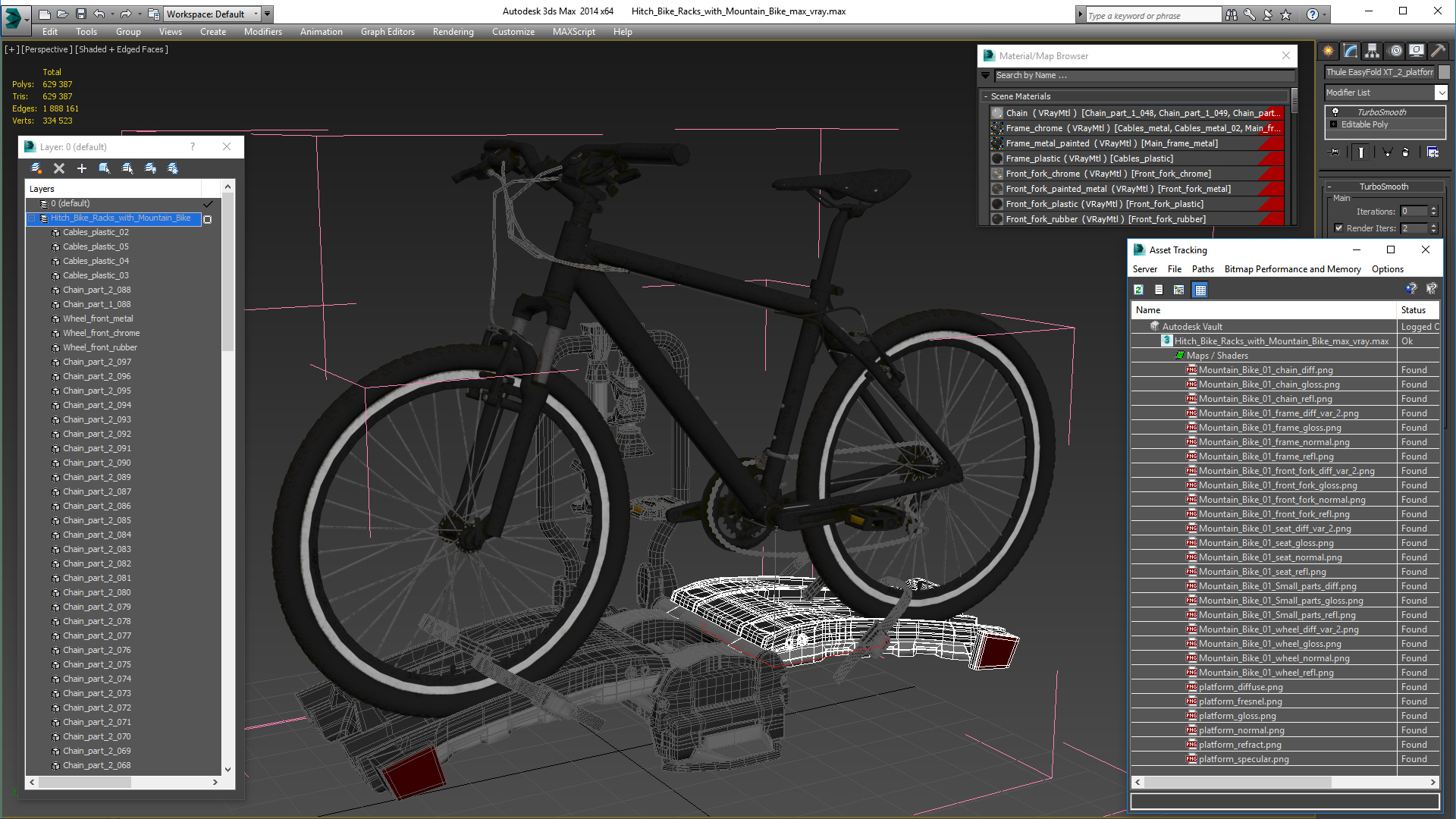 3D model Hitch Bike Racks with Mountain Bike
