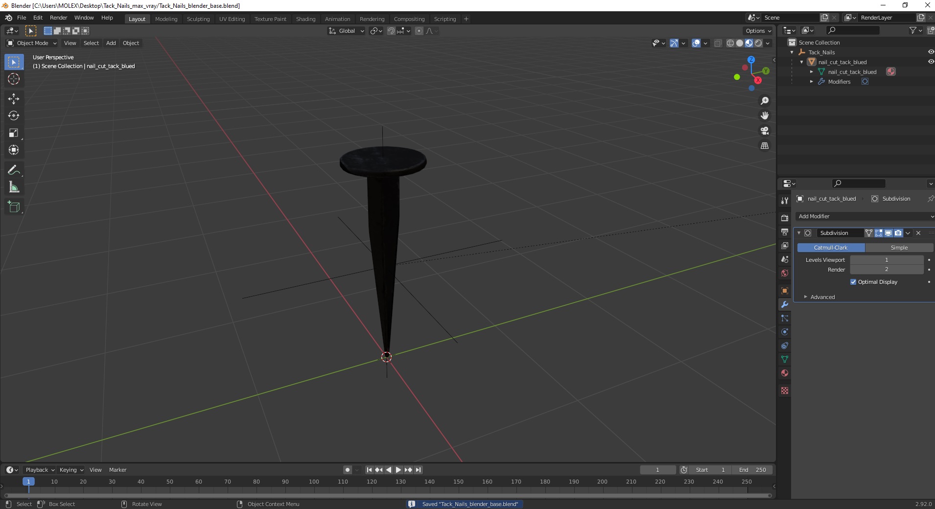 3D model Tack Nails
