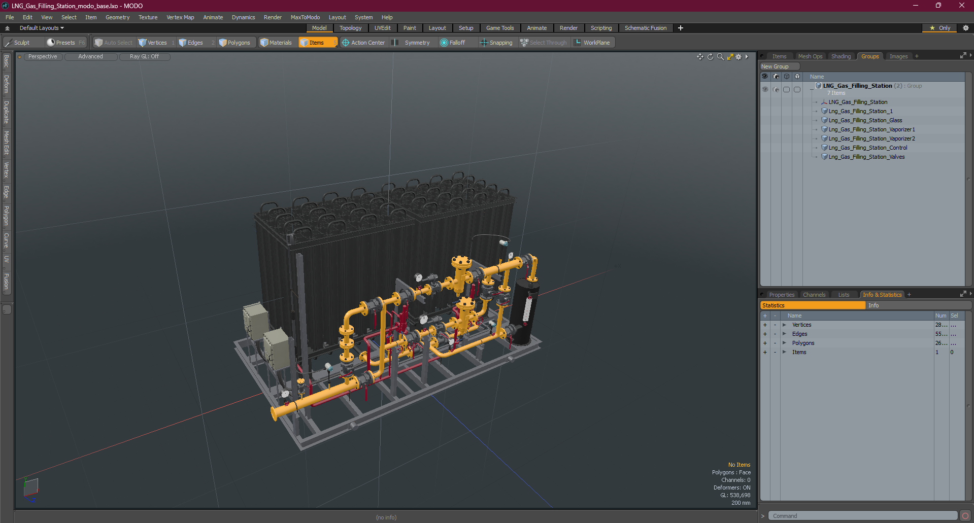 3D LNG Gas Filling Station model