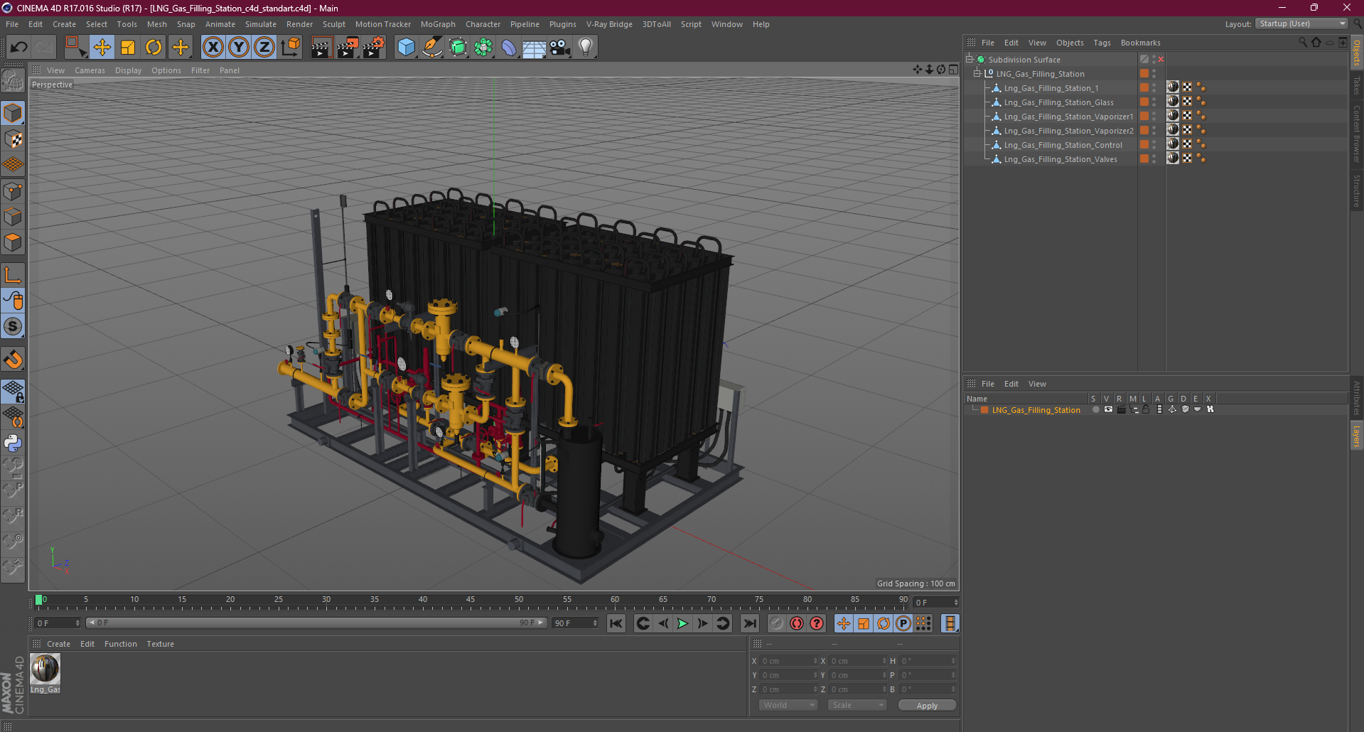 3D LNG Gas Filling Station model