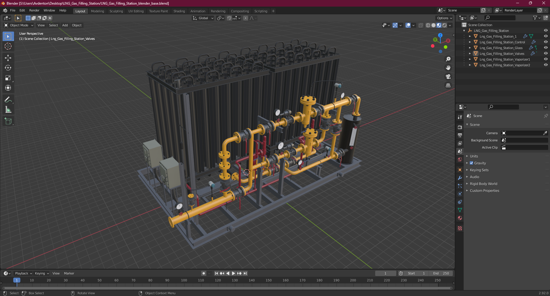 3D LNG Gas Filling Station model