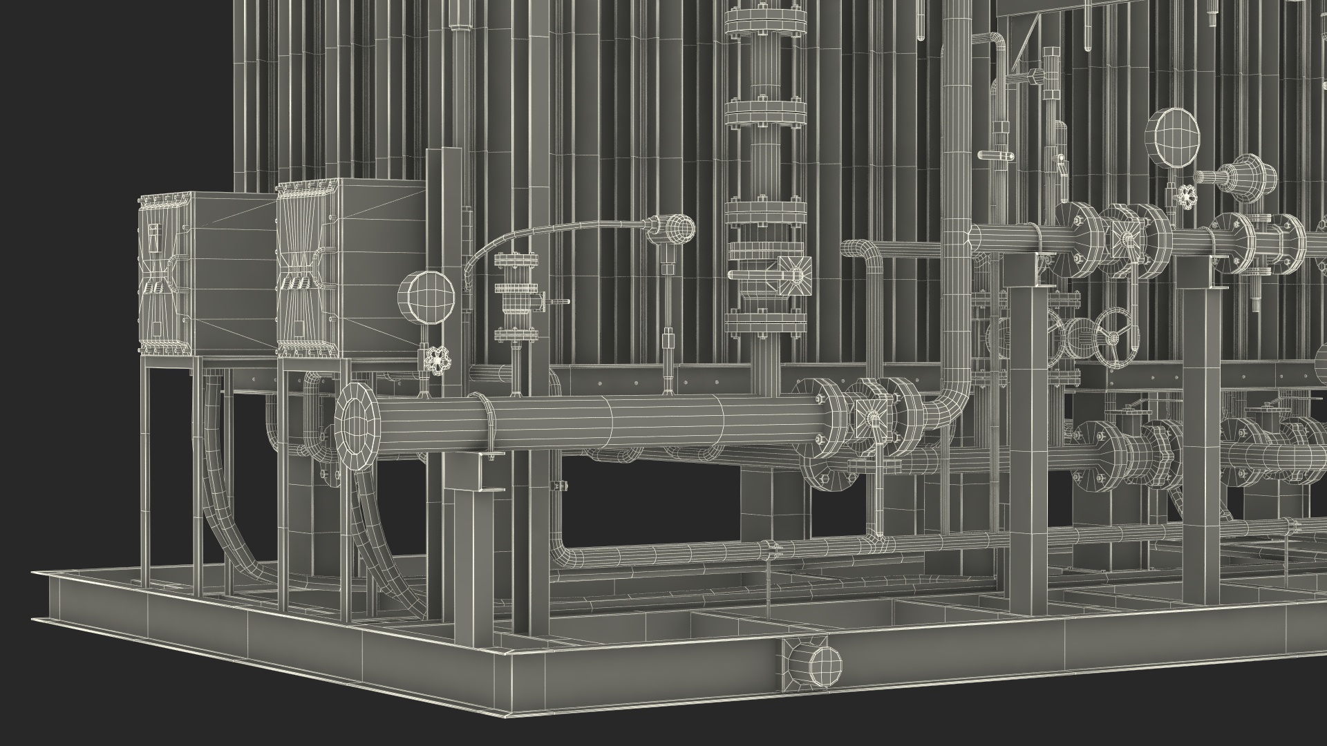 3D LNG Gas Filling Station model