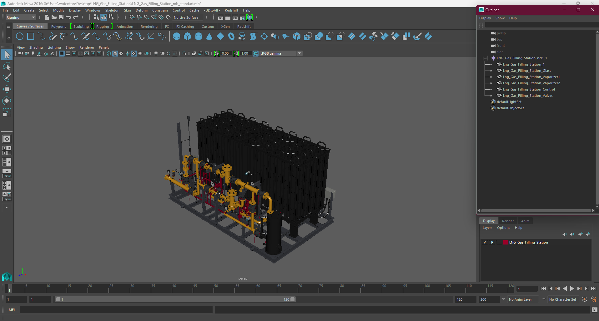 3D LNG Gas Filling Station model