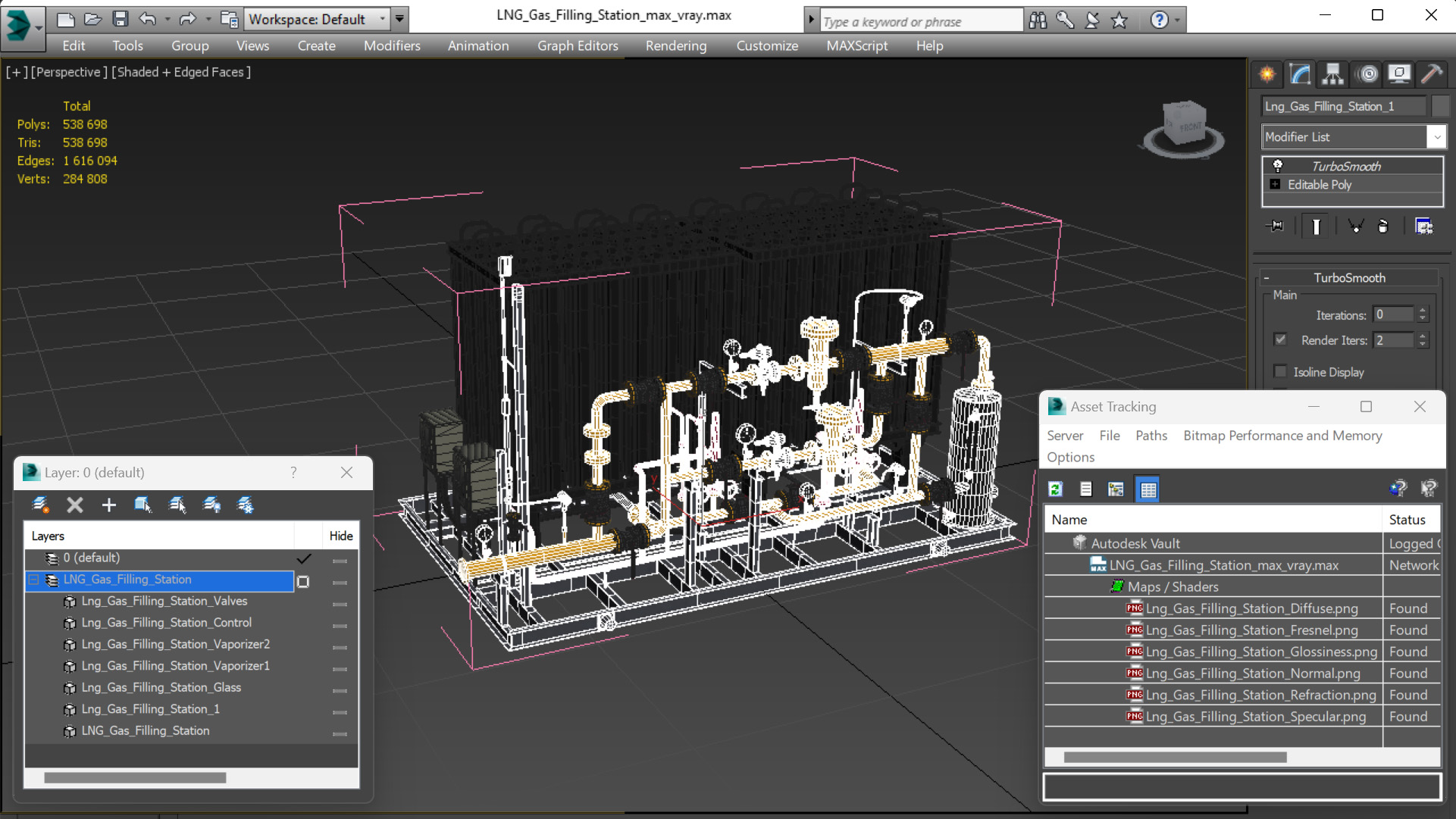 3D LNG Gas Filling Station model