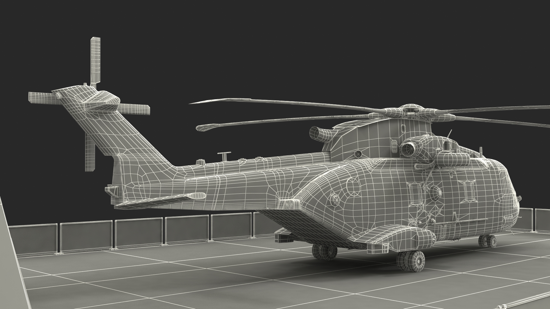 Royal Navy Type 45 Destroyer with AW101 Helicopter Rigged 3D