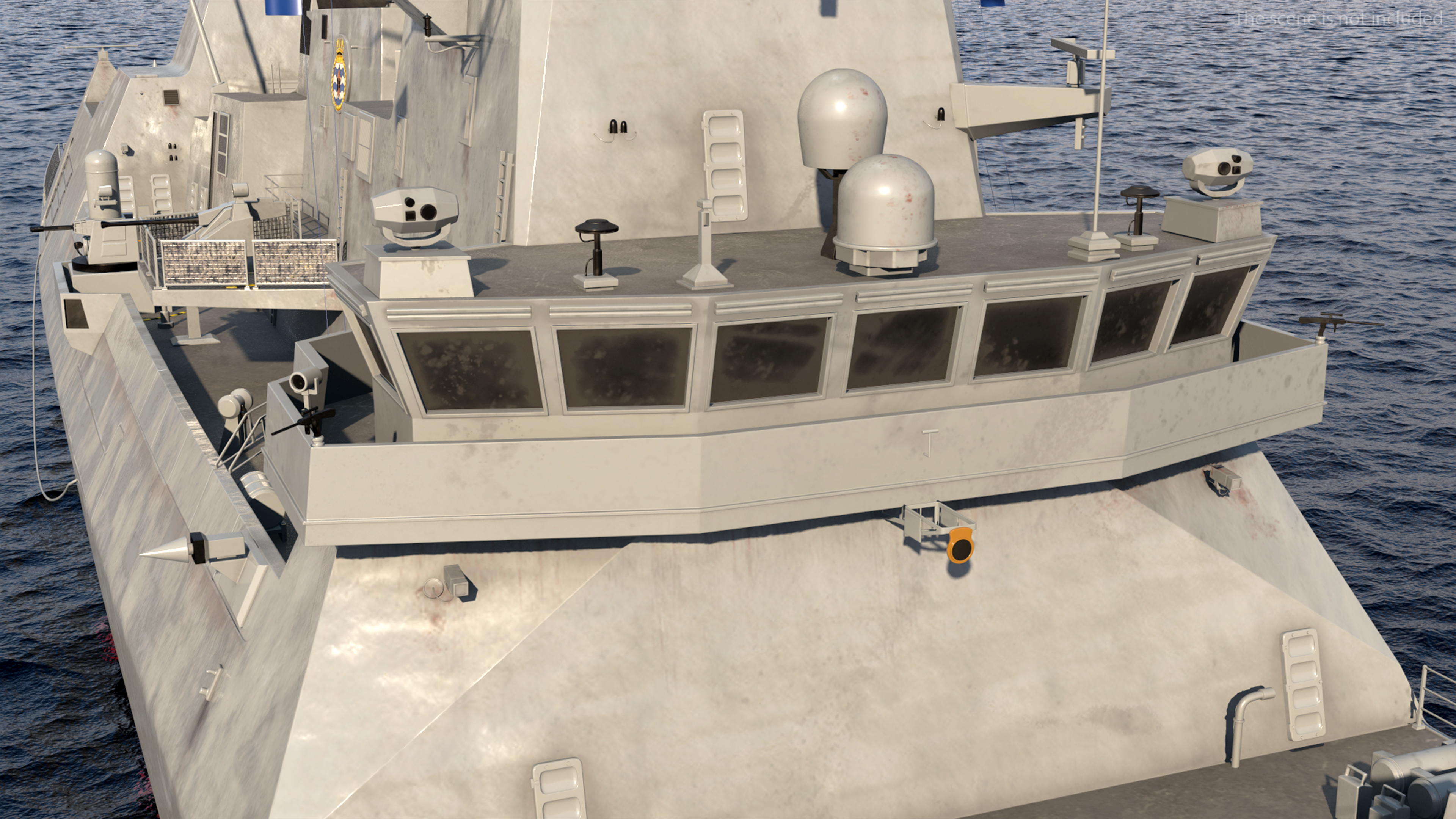 Royal Navy Type 45 Destroyer with AW101 Helicopter Rigged 3D