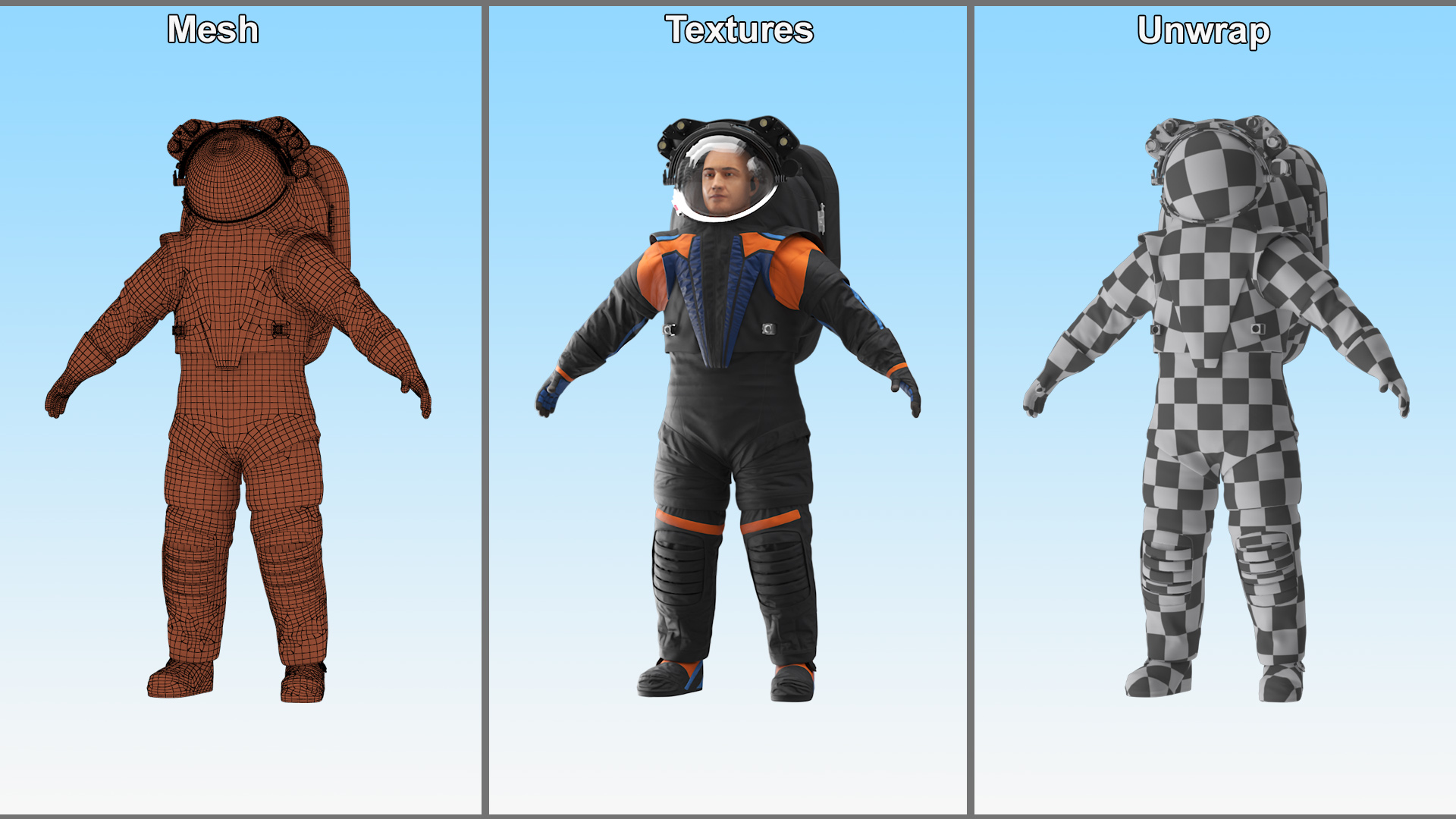 3D Astronaut Spacesuit A pose