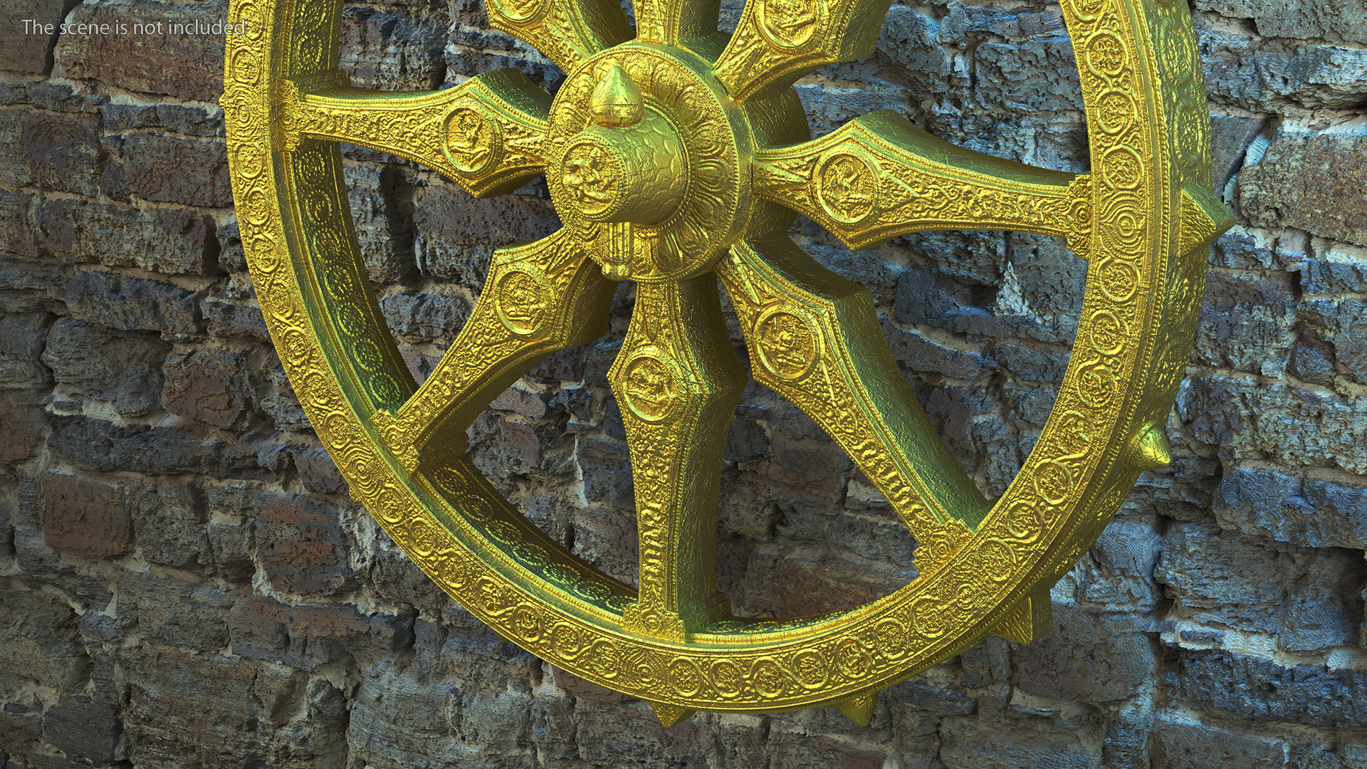 Golden Dharmachakra 3D model