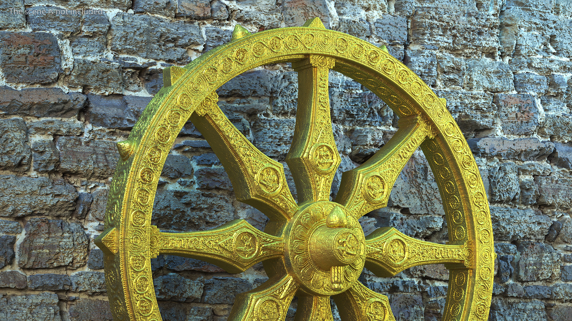 Golden Dharmachakra 3D model