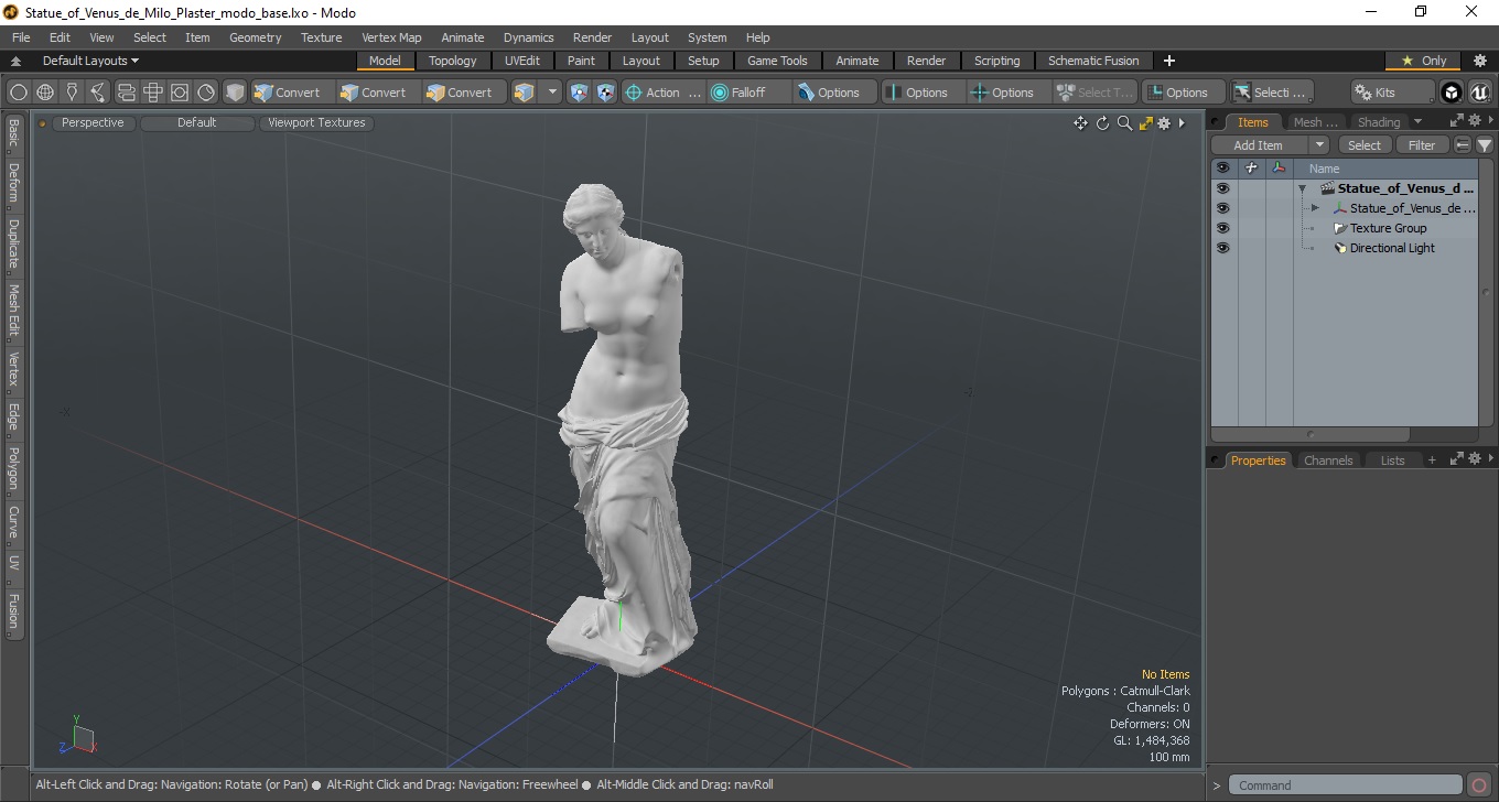 3D Statue of Venus de Milo Plaster