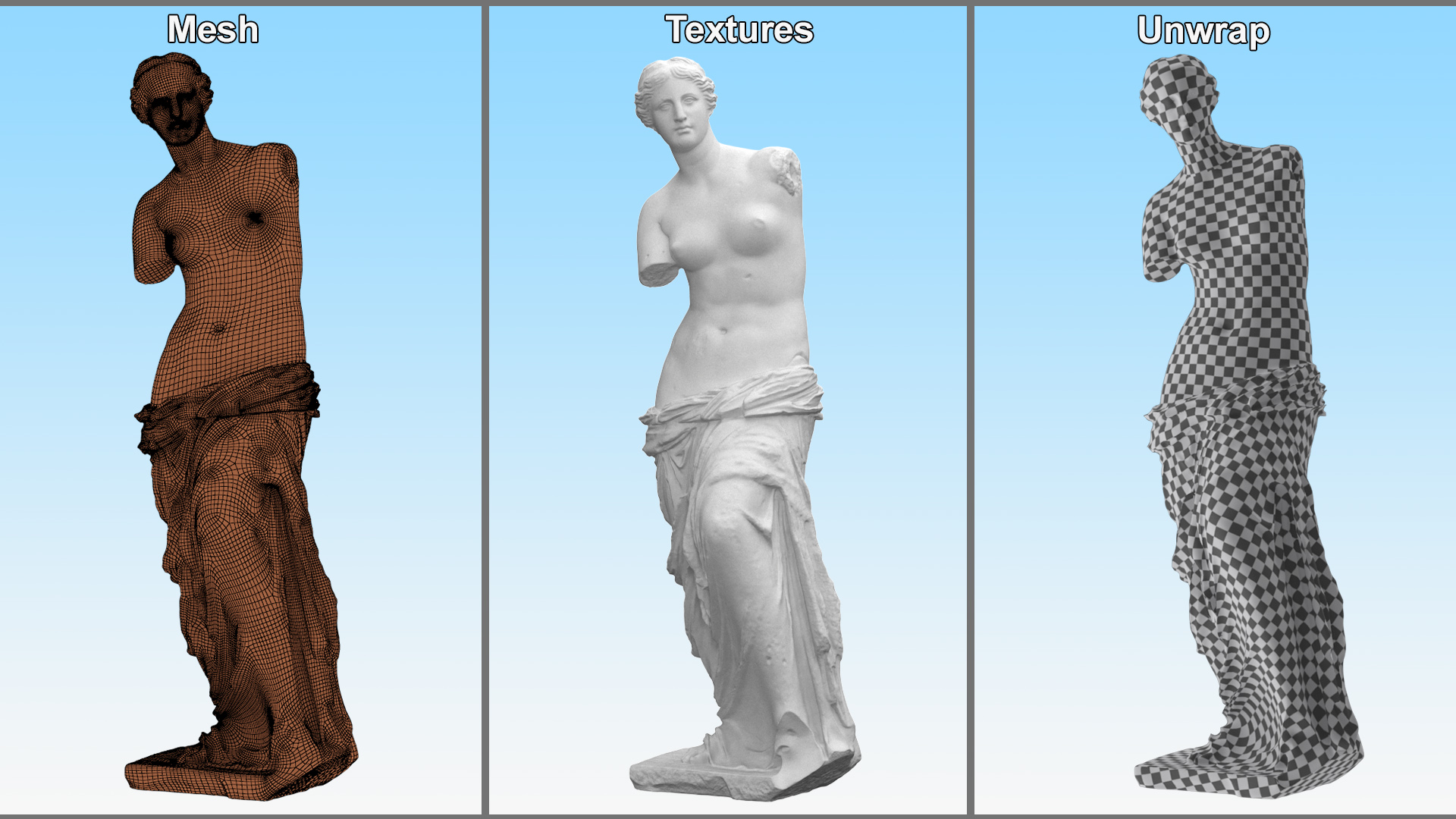 3D Statue of Venus de Milo Plaster