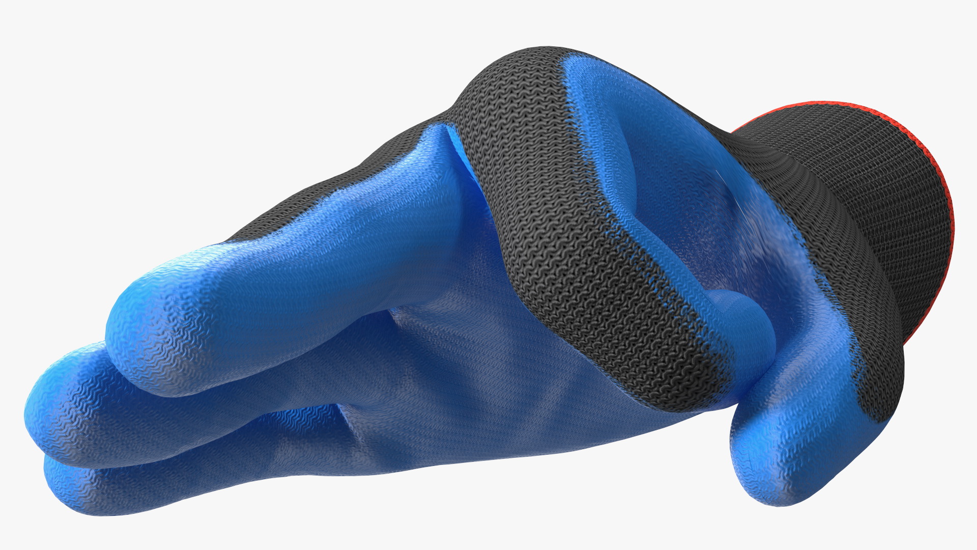 Safety Work Gloves OK Hand Gesture Blue Gray 3D model