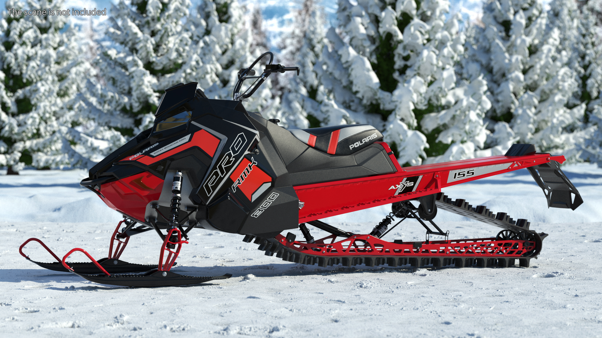 Snowmobile Polaris Red 3D
