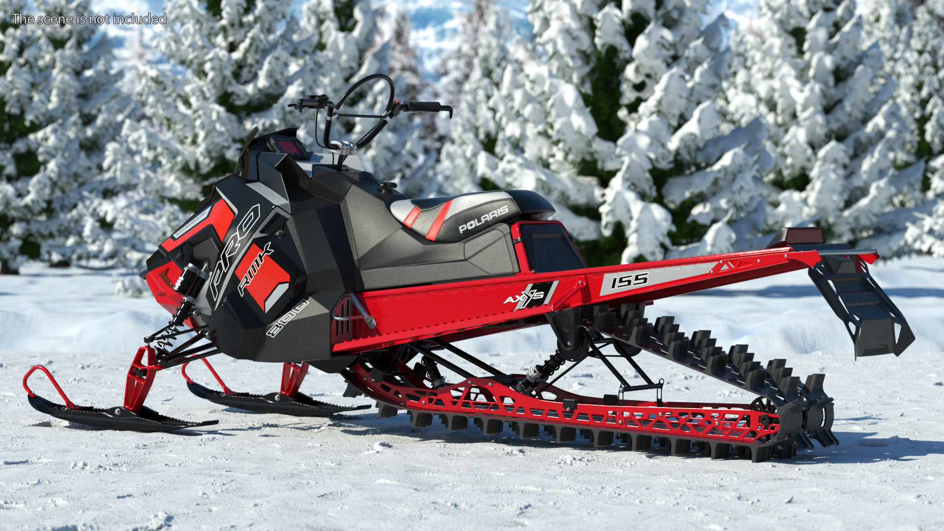 Snowmobile Polaris Red 3D
