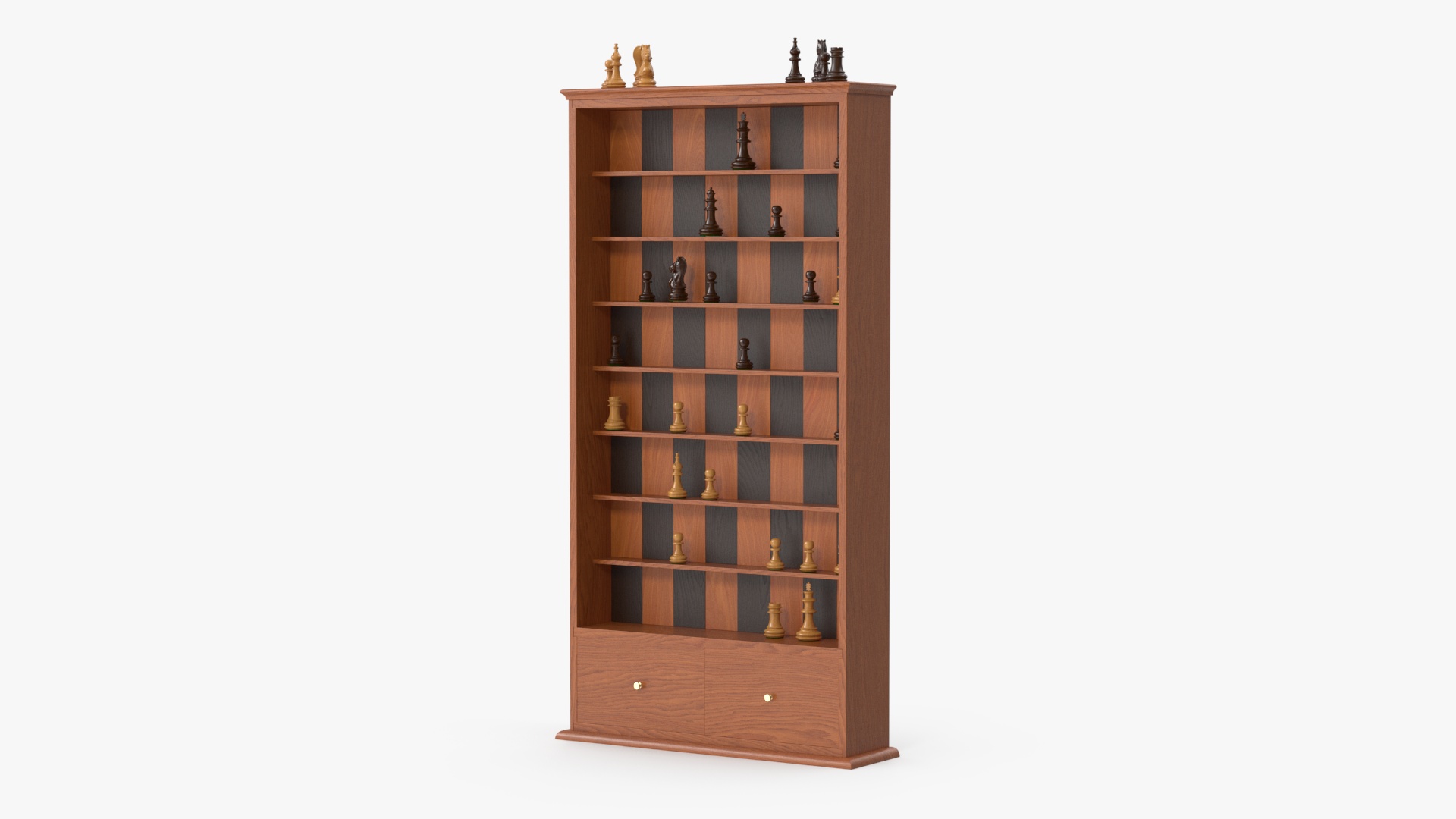 3D model Straight Up Wooden Chess Board