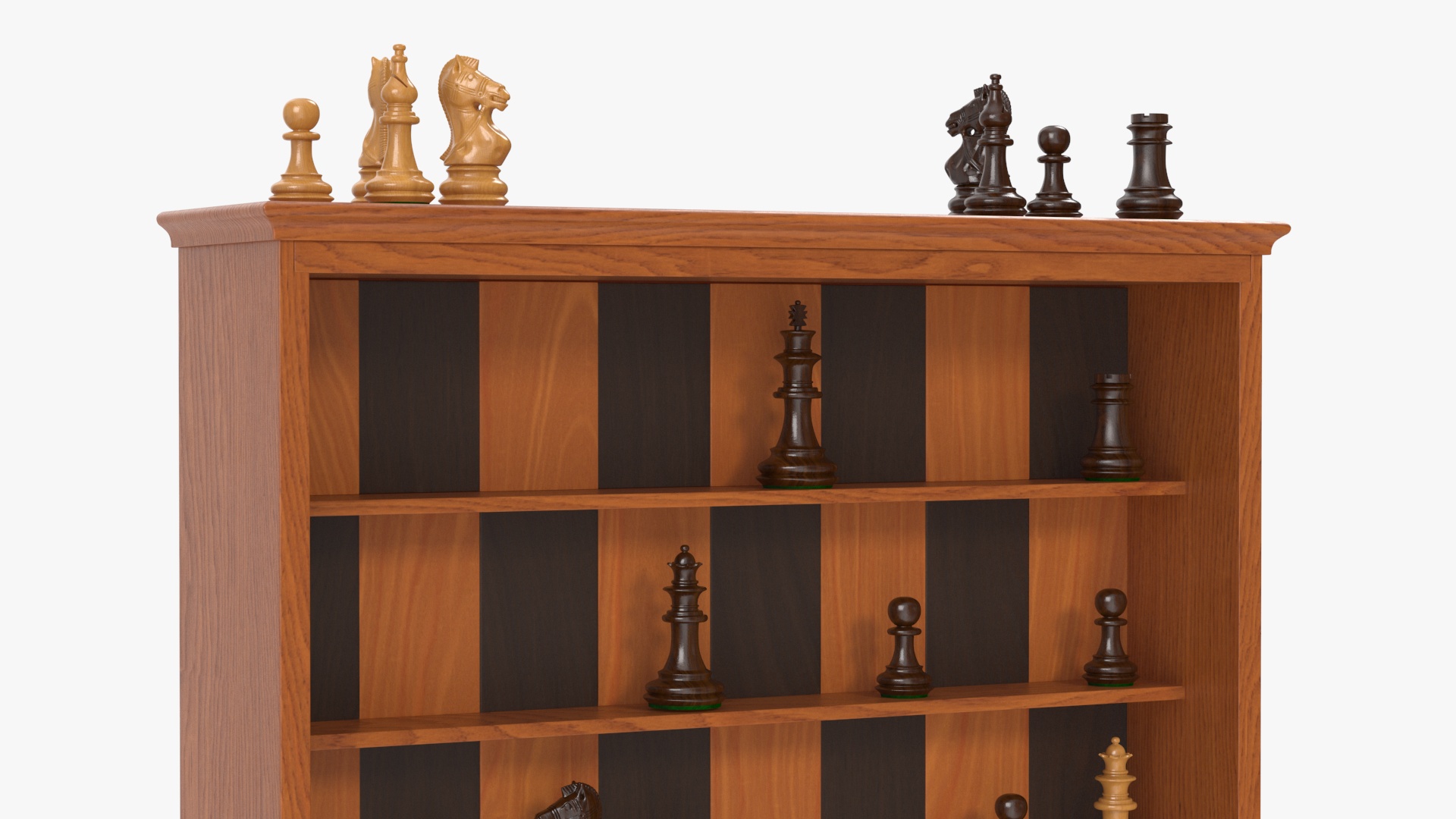 3D model Straight Up Wooden Chess Board