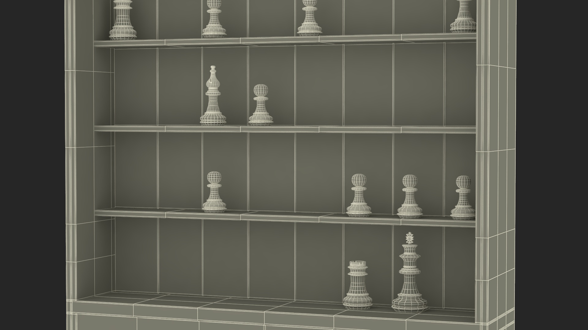 3D model Straight Up Wooden Chess Board