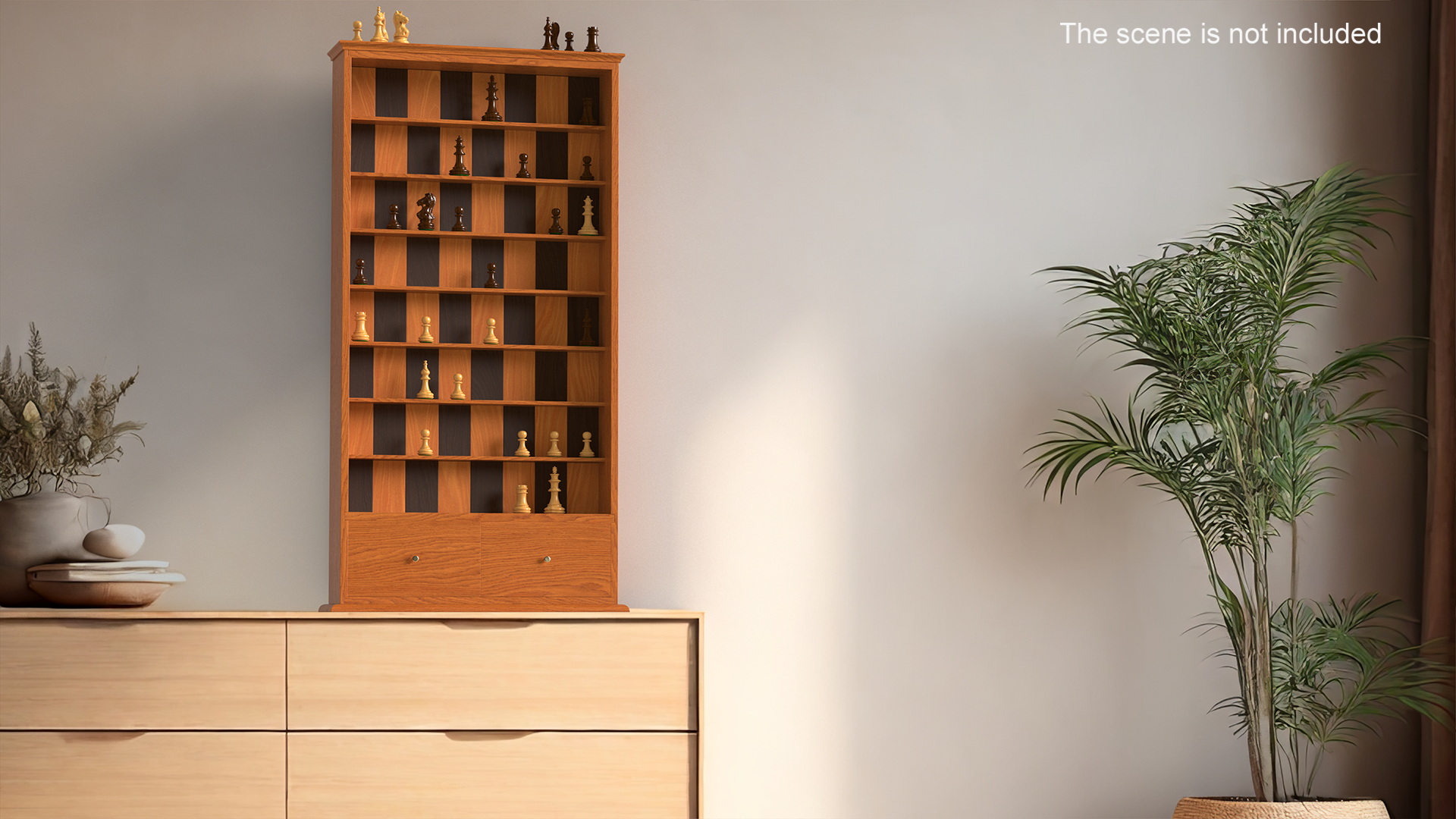 3D model Straight Up Wooden Chess Board