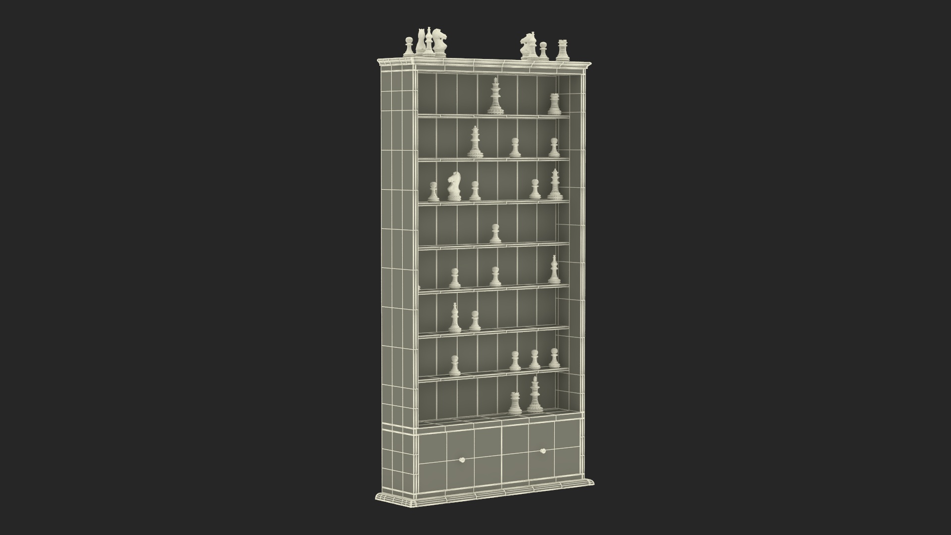3D model Straight Up Wooden Chess Board