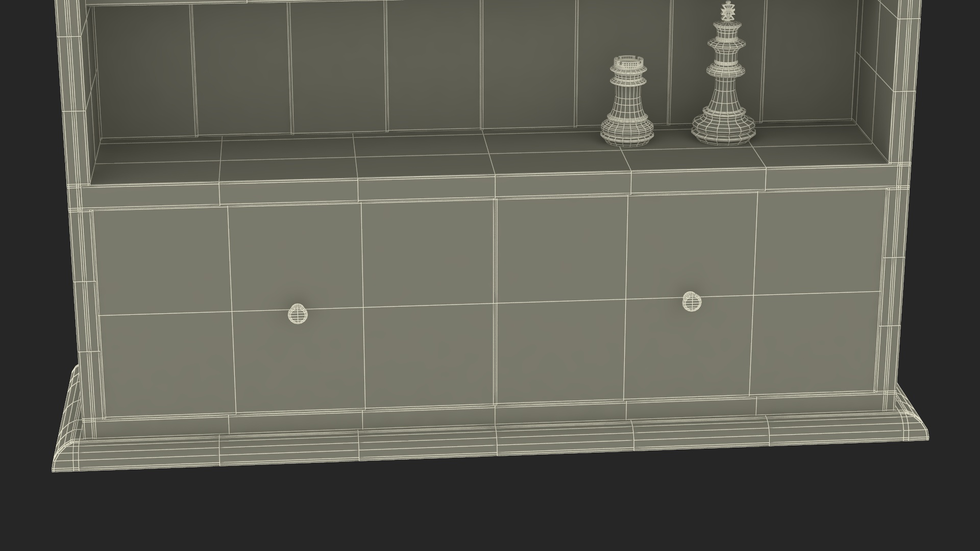 3D model Straight Up Wooden Chess Board