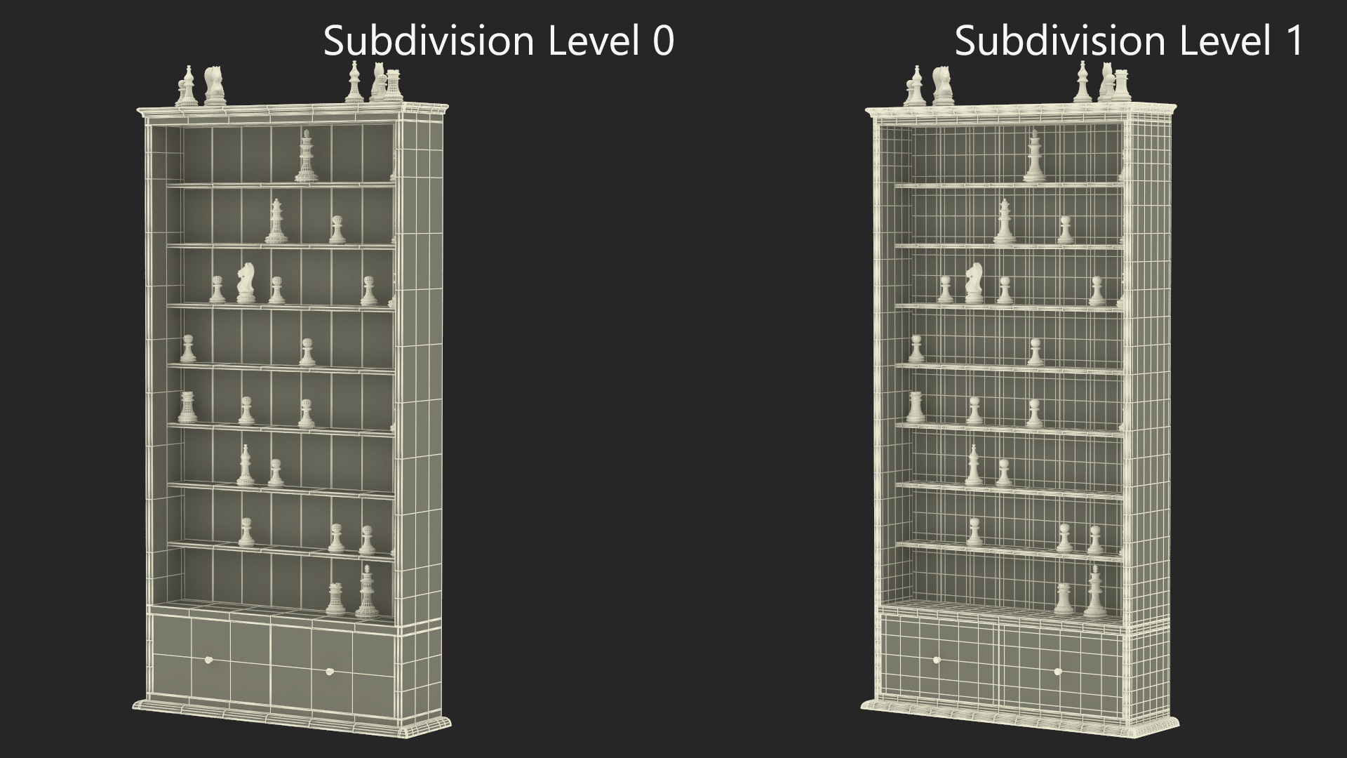 3D model Straight Up Wooden Chess Board