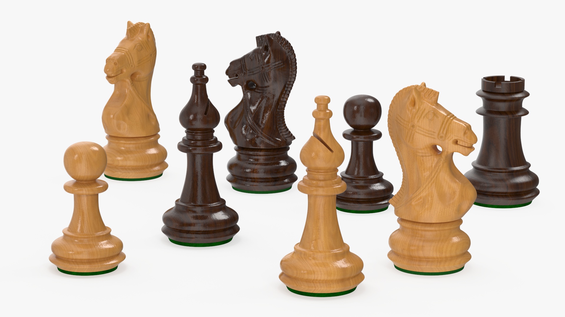 3D model Straight Up Wooden Chess Board