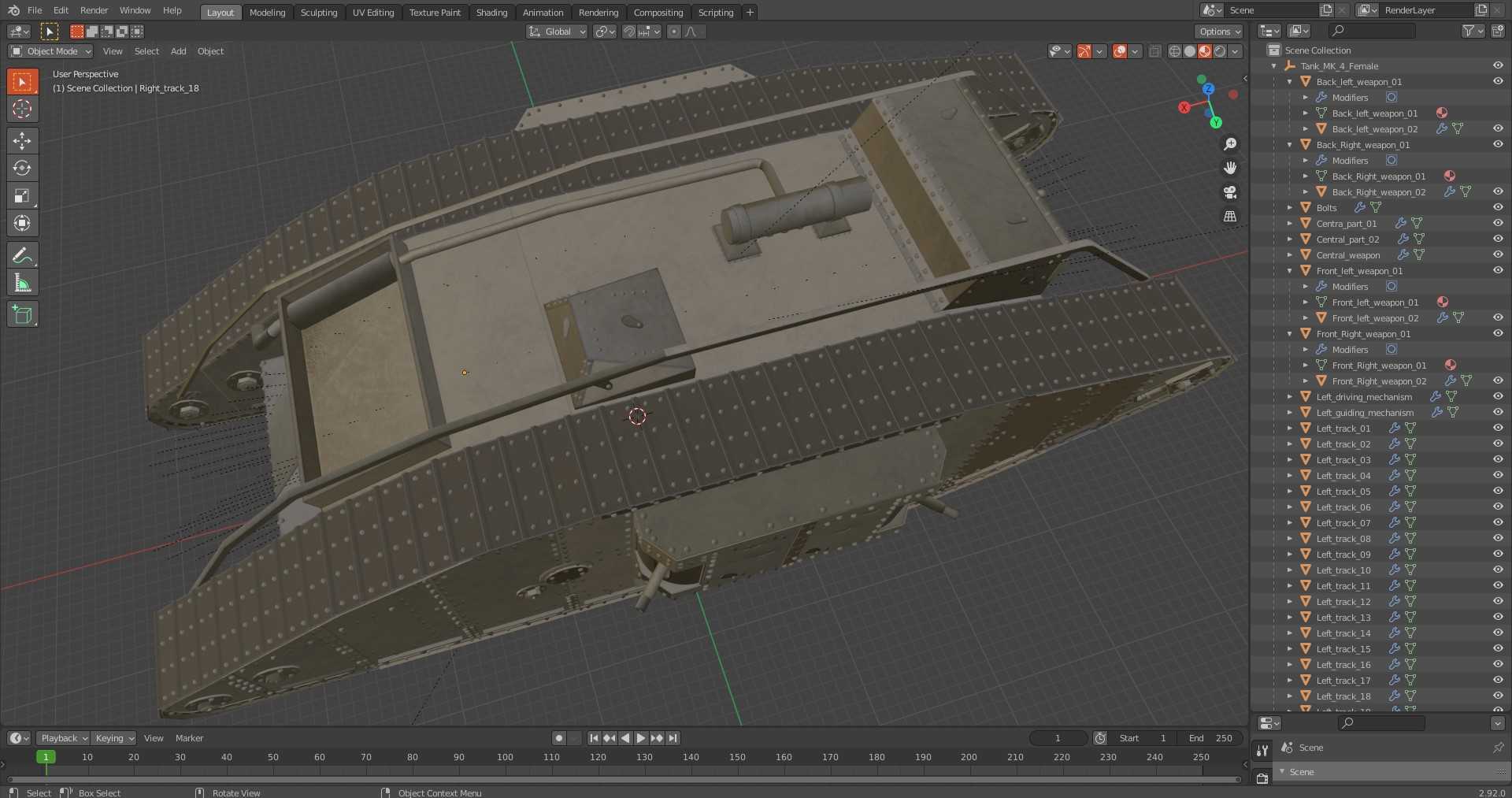 3D Tank MK 4 Female