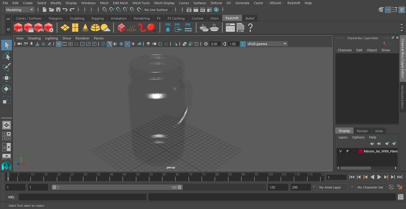 3D Mason Jar With Handle
