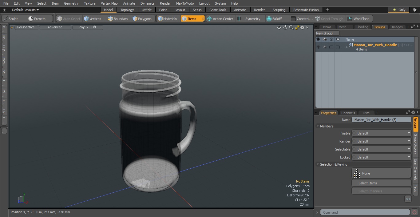 3D Mason Jar With Handle