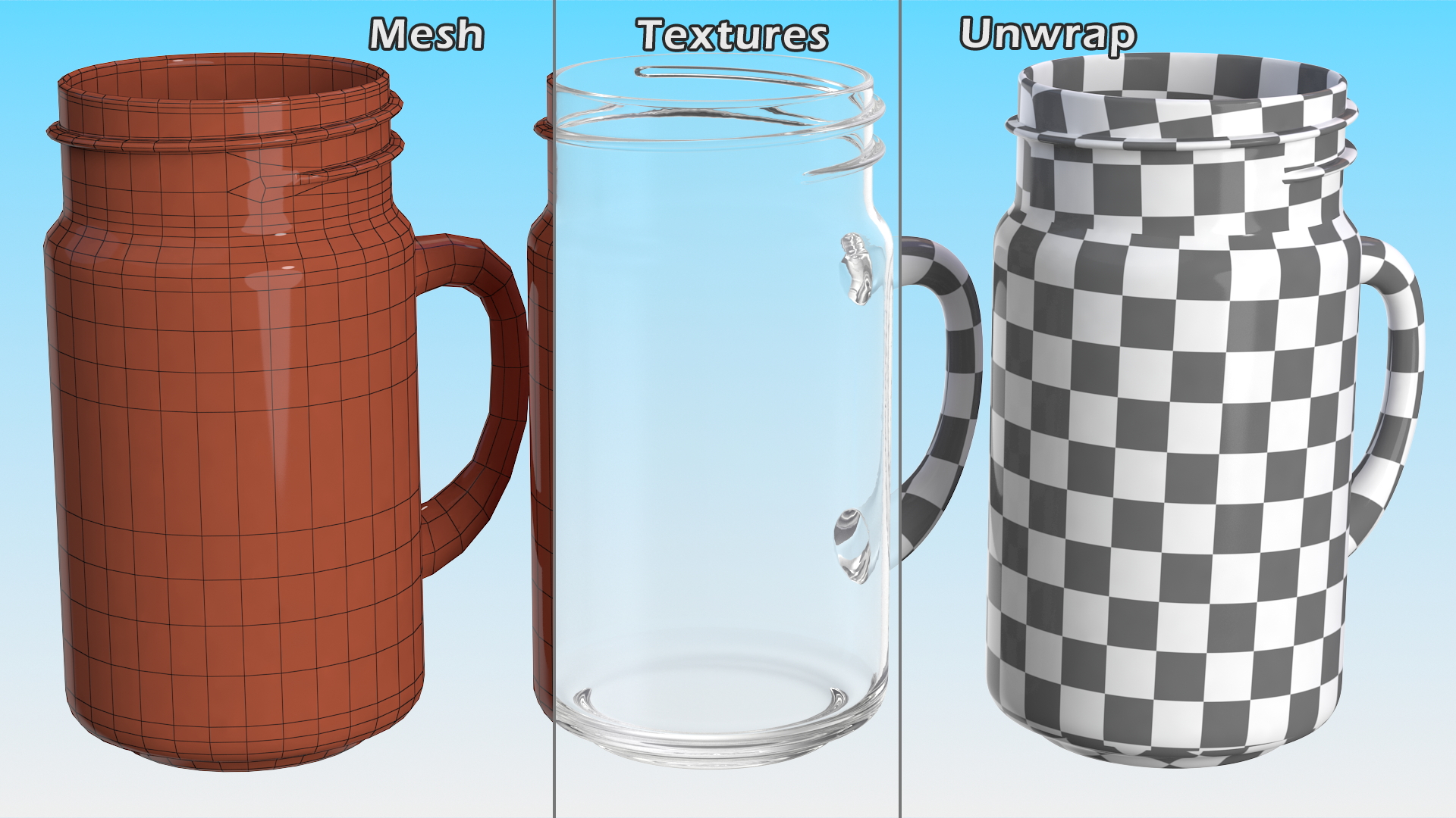 3D Mason Jar With Handle