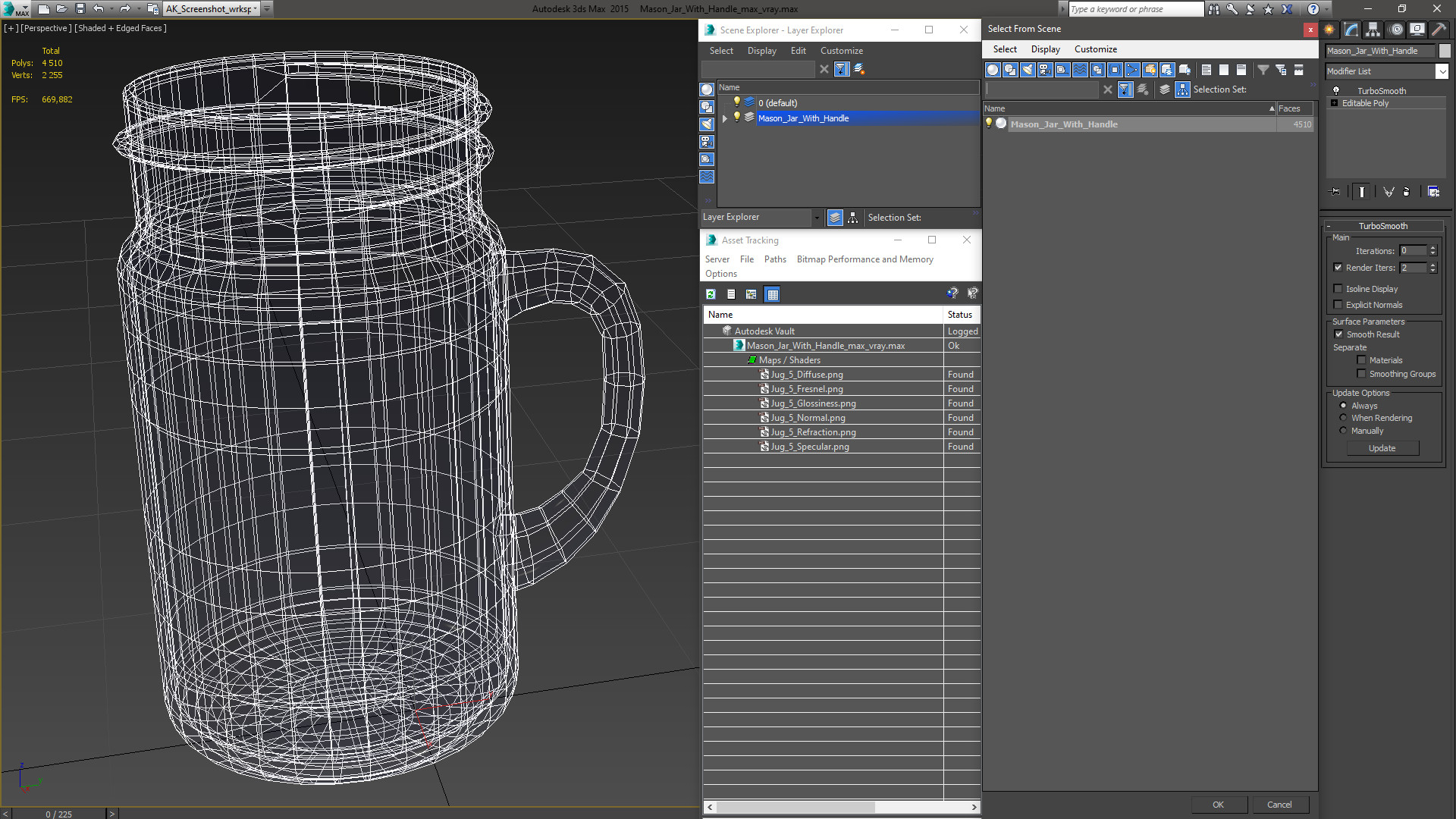 3D Mason Jar With Handle