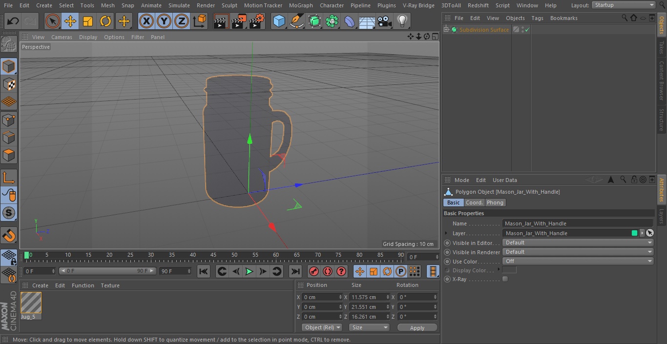 3D Mason Jar With Handle