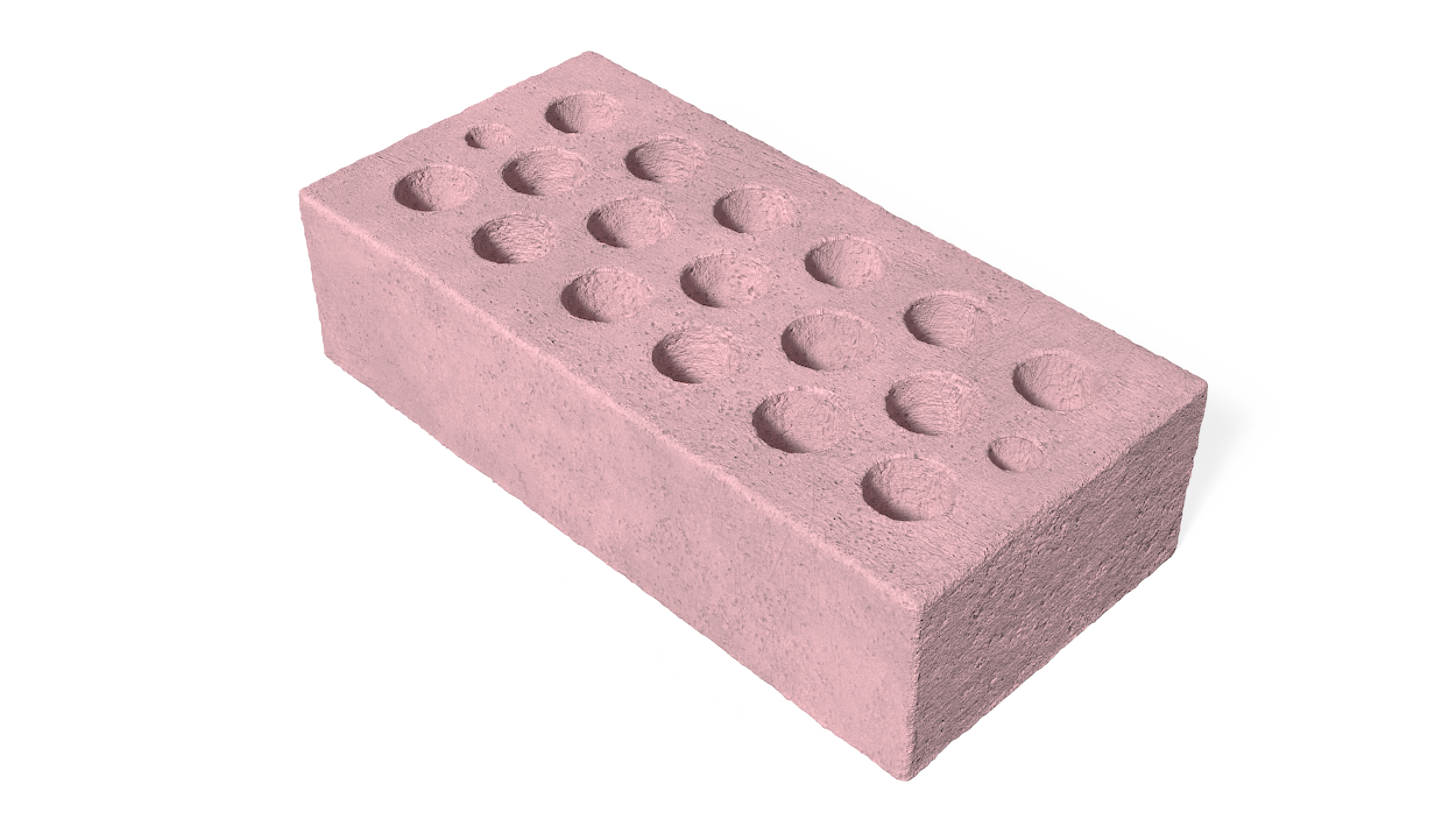 Perforated Calcium Silicate Block Red 3D