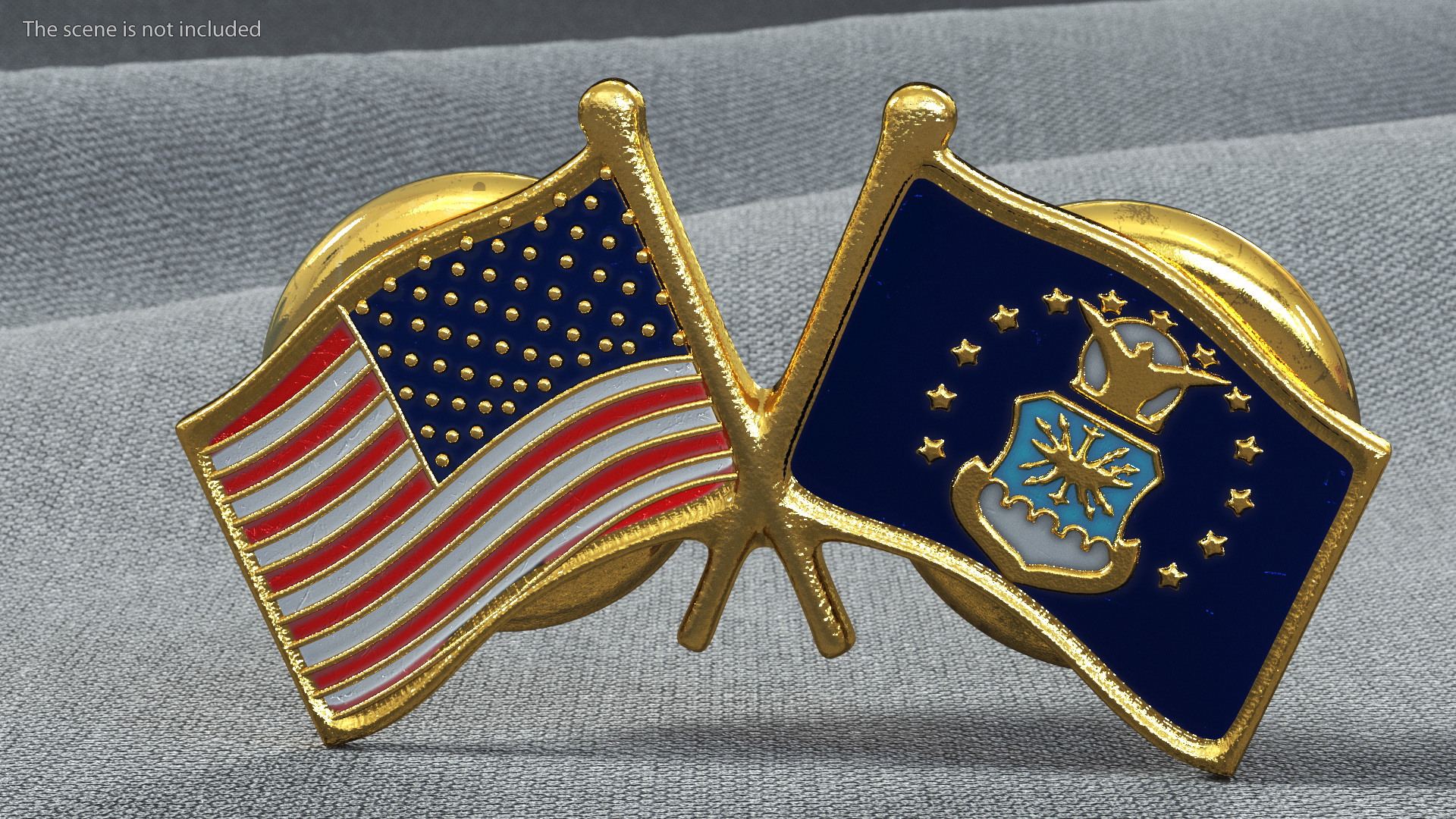 3D US and Air Force Lapel Pin