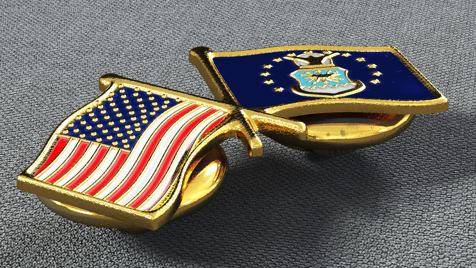 3D US and Air Force Lapel Pin