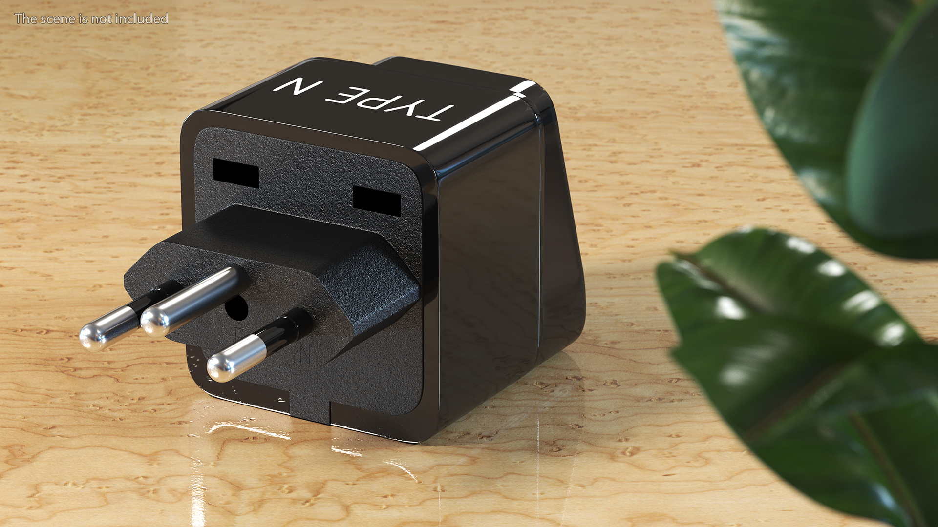 3D model Type N Universal Plug Adapter Black