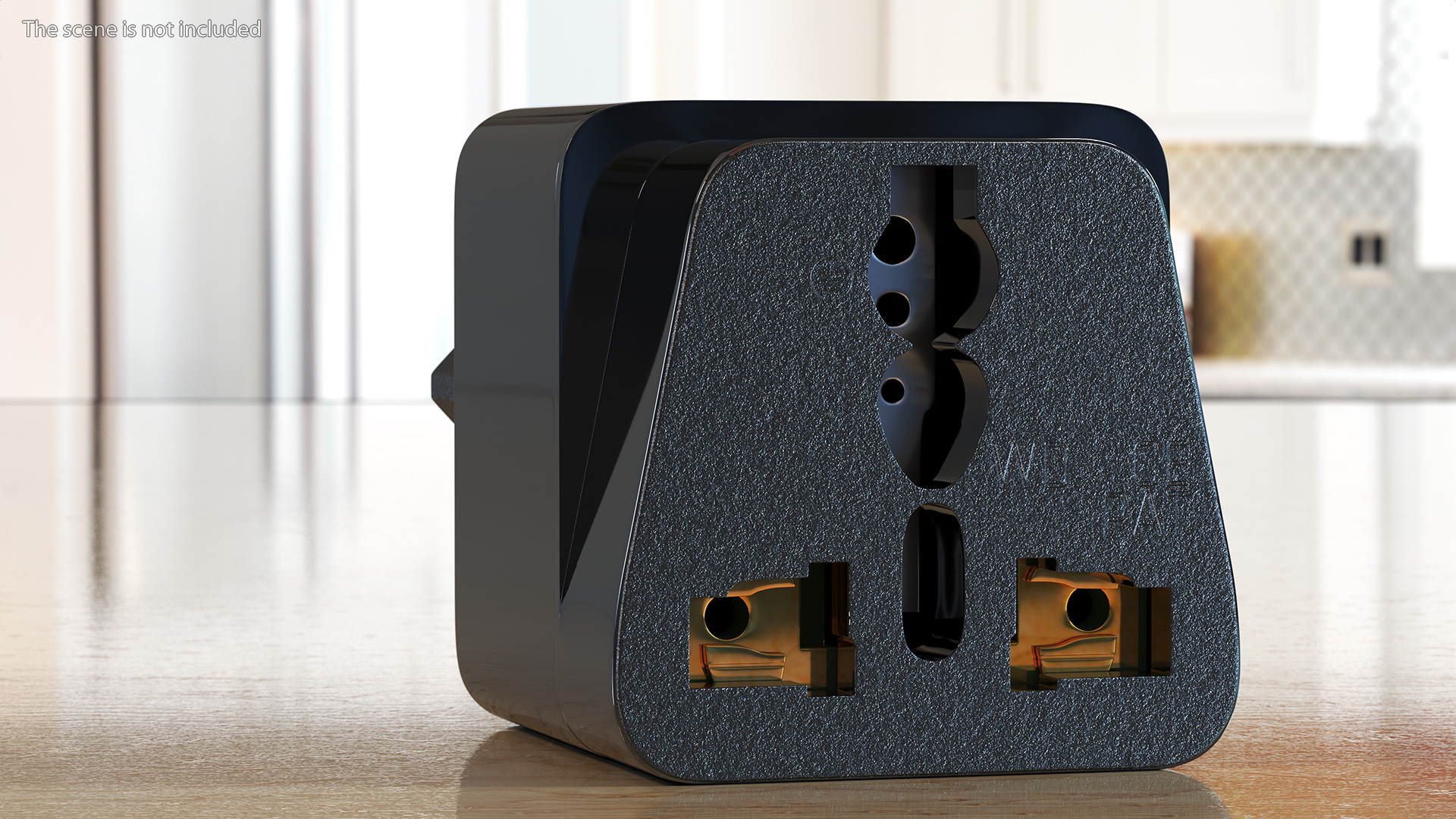 3D model Type N Universal Plug Adapter Black