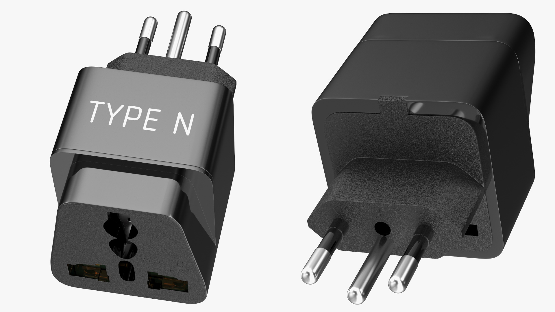 3D model Type N Universal Plug Adapter Black