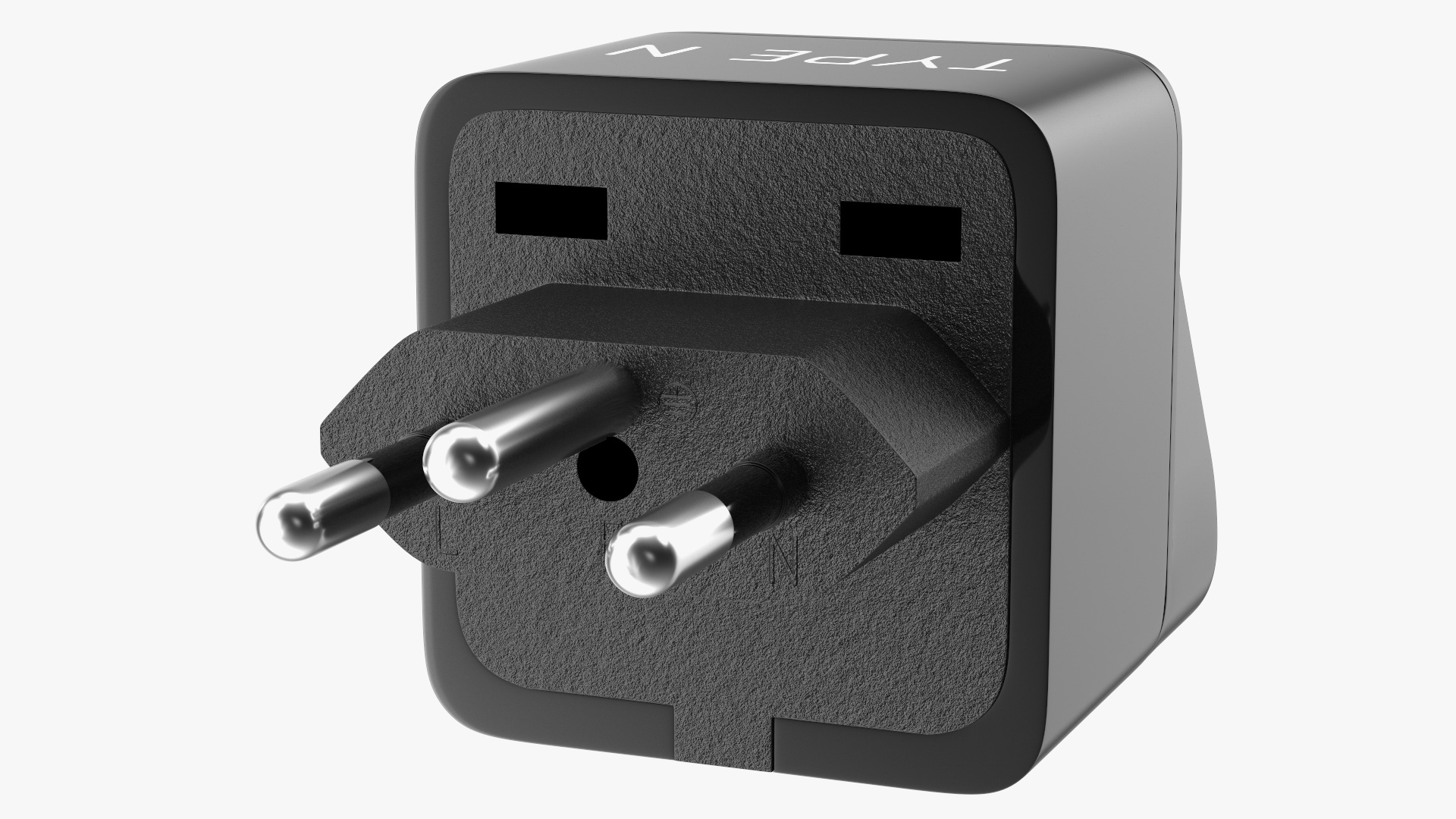 3D model Type N Universal Plug Adapter Black