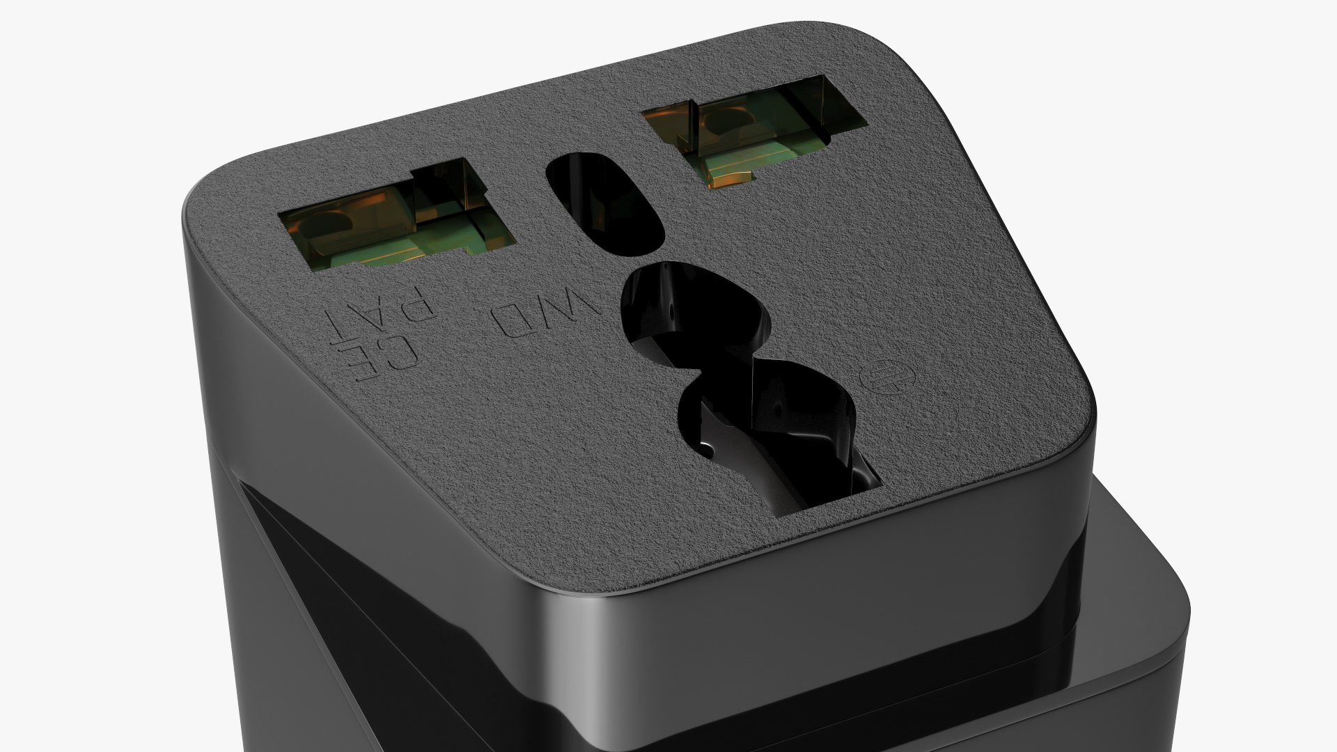 3D model Type N Universal Plug Adapter Black