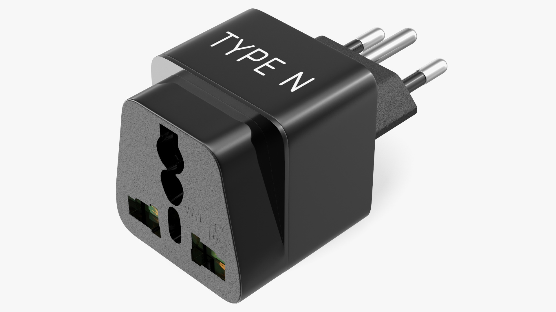 3D model Type N Universal Plug Adapter Black