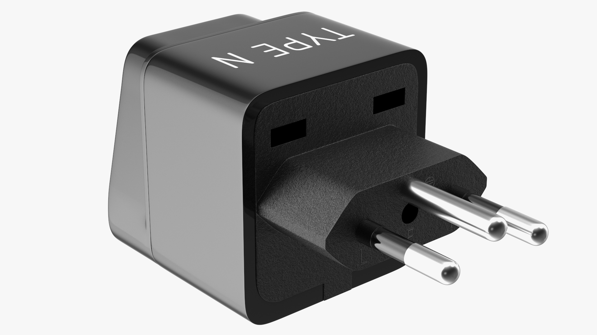 3D model Type N Universal Plug Adapter Black