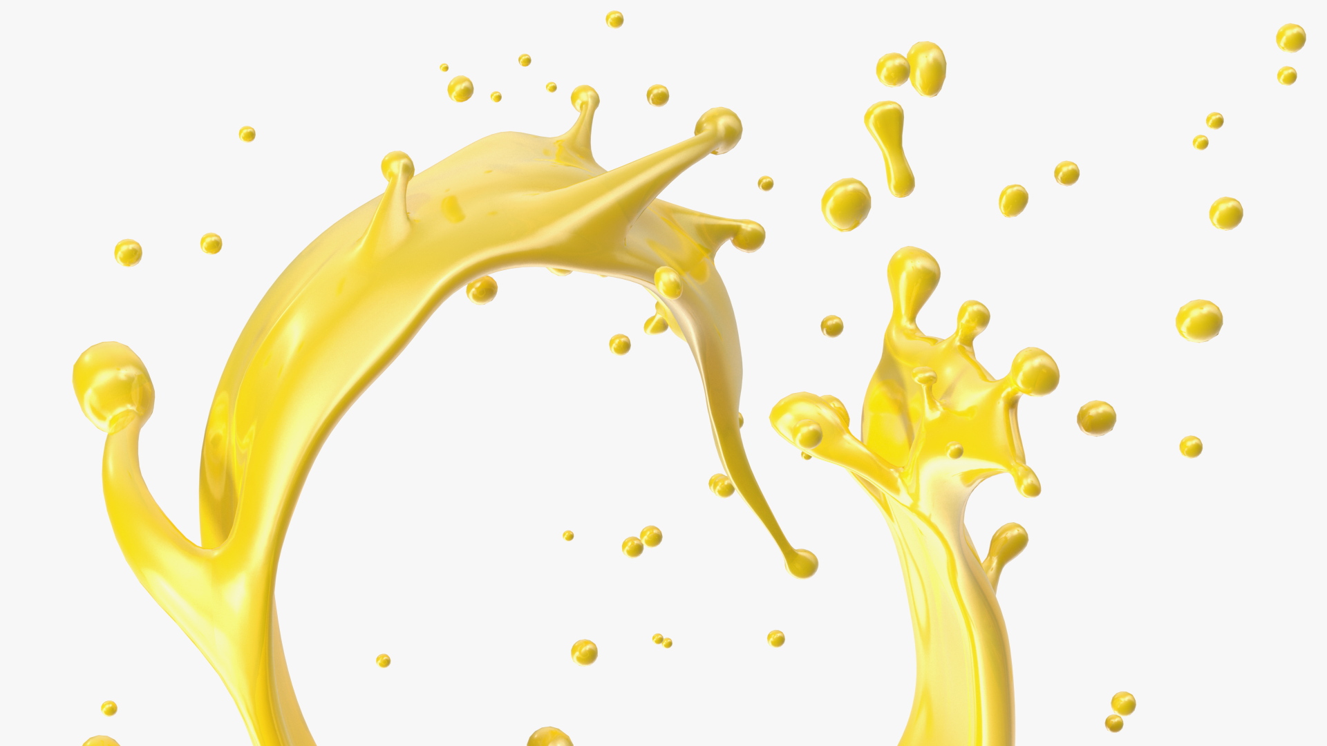 3D Orange Juice Splash Spiral